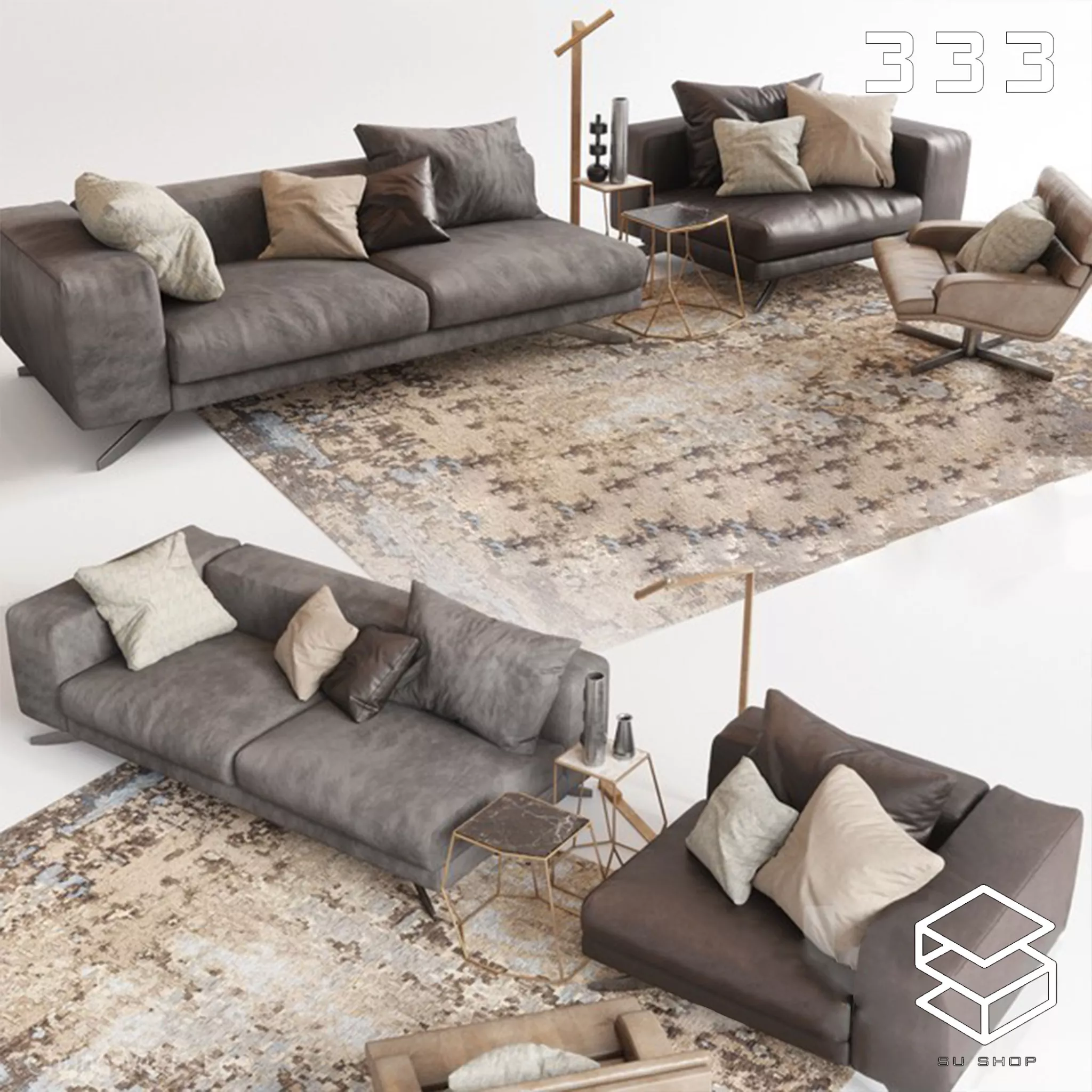 MODERN SOFA - SKETCHUP 3D MODEL - VRAY OR ENSCAPE - ID13645