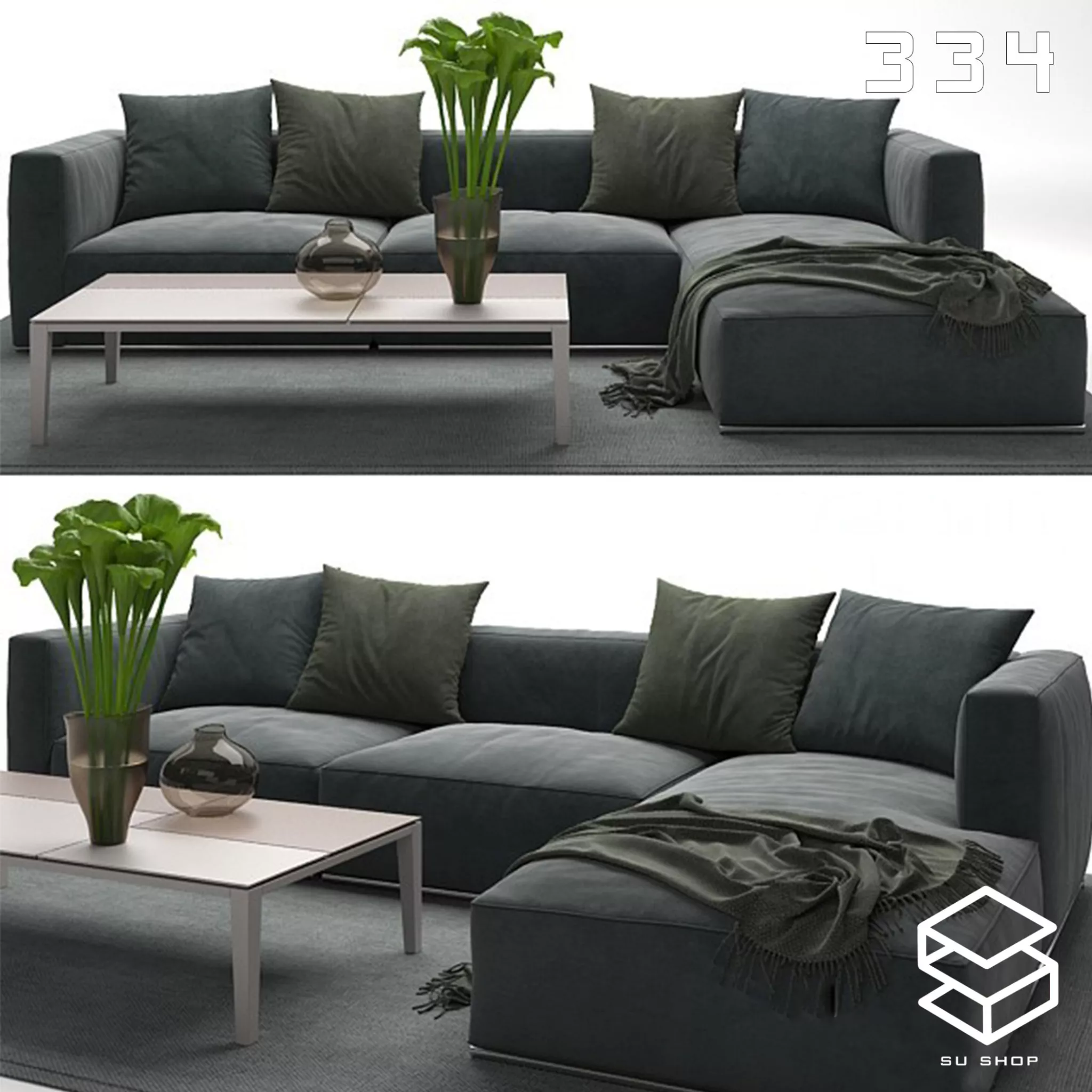 MODERN SOFA - SKETCHUP 3D MODEL - VRAY OR ENSCAPE - ID13646