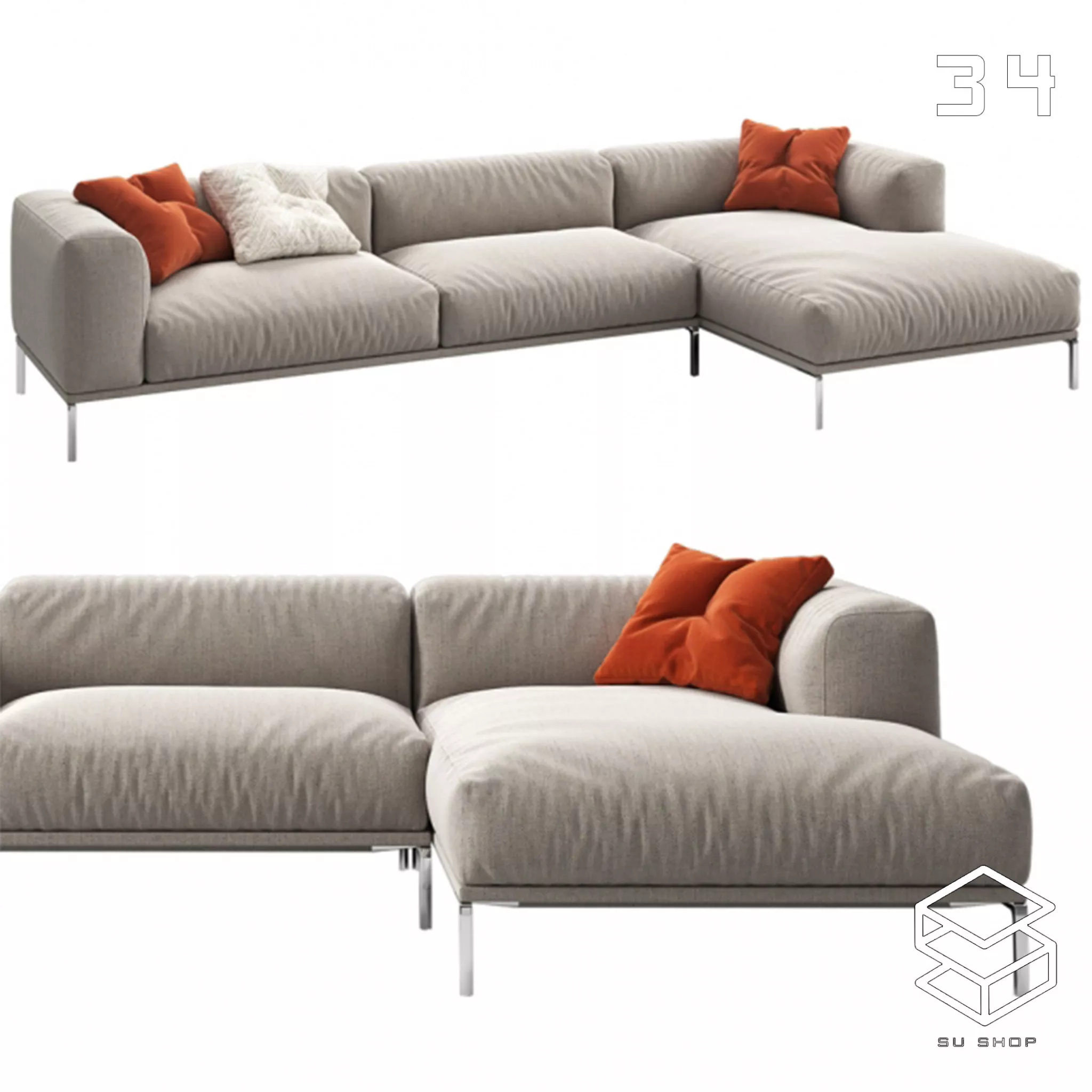 MODERN SOFA - SKETCHUP 3D MODEL - VRAY OR ENSCAPE - ID13652