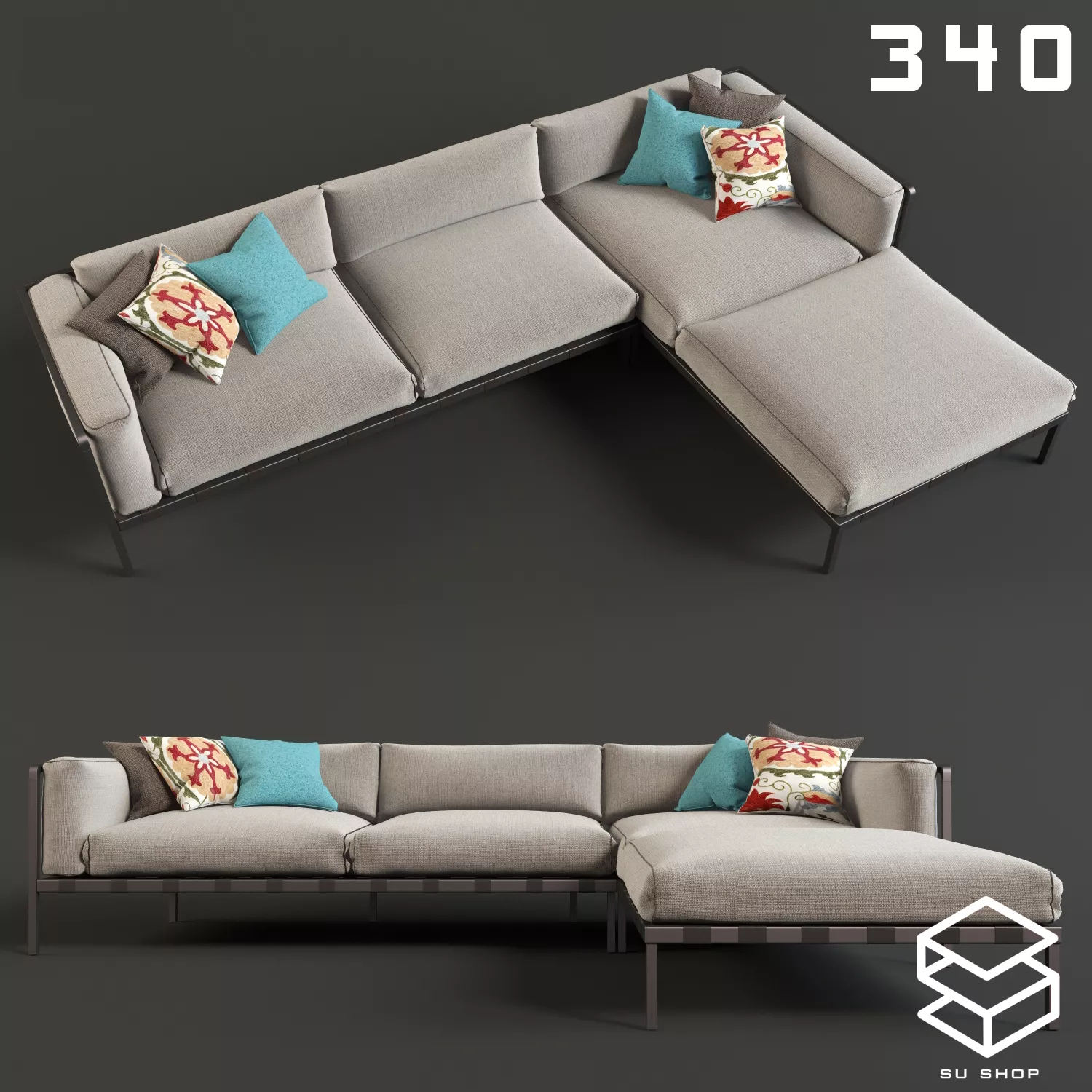 MODERN SOFA - SKETCHUP 3D MODEL - VRAY OR ENSCAPE - ID13653