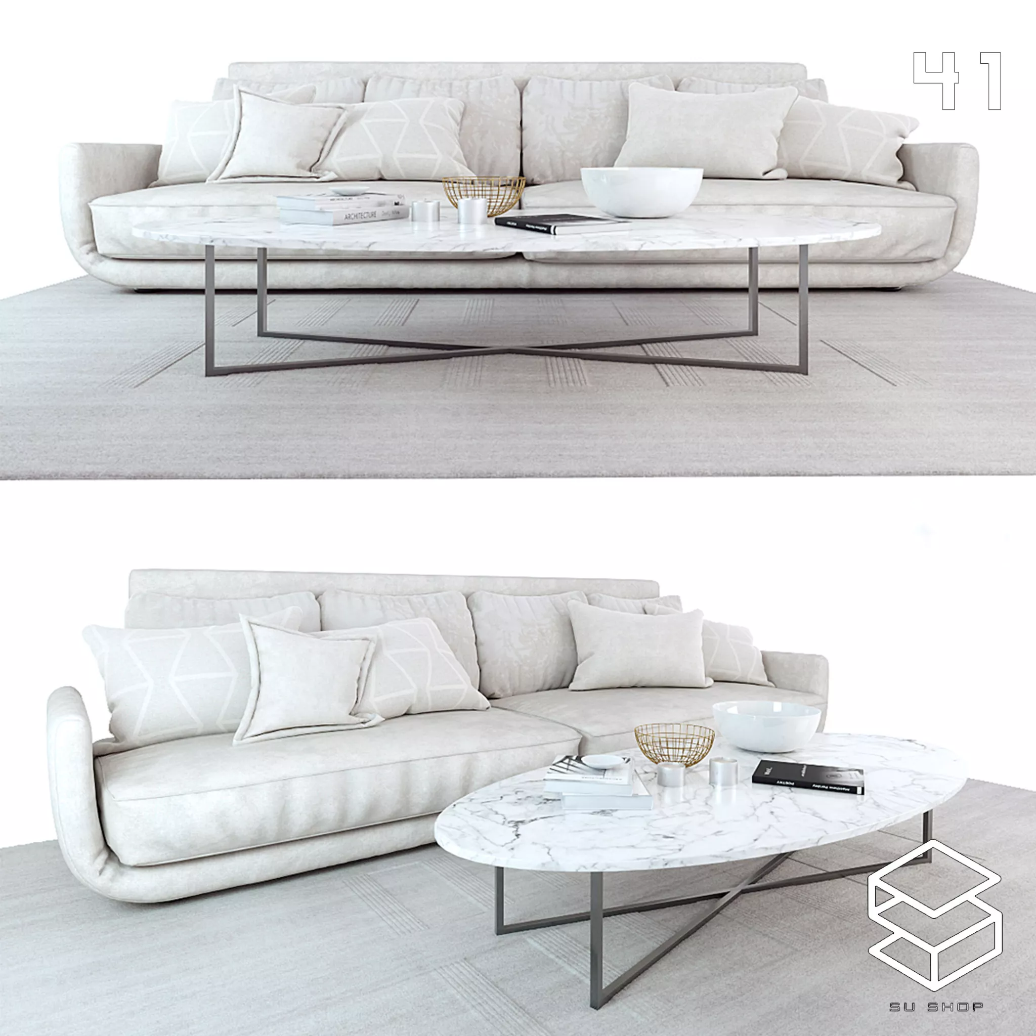 MODERN SOFA - SKETCHUP 3D MODEL - VRAY OR ENSCAPE - ID13665