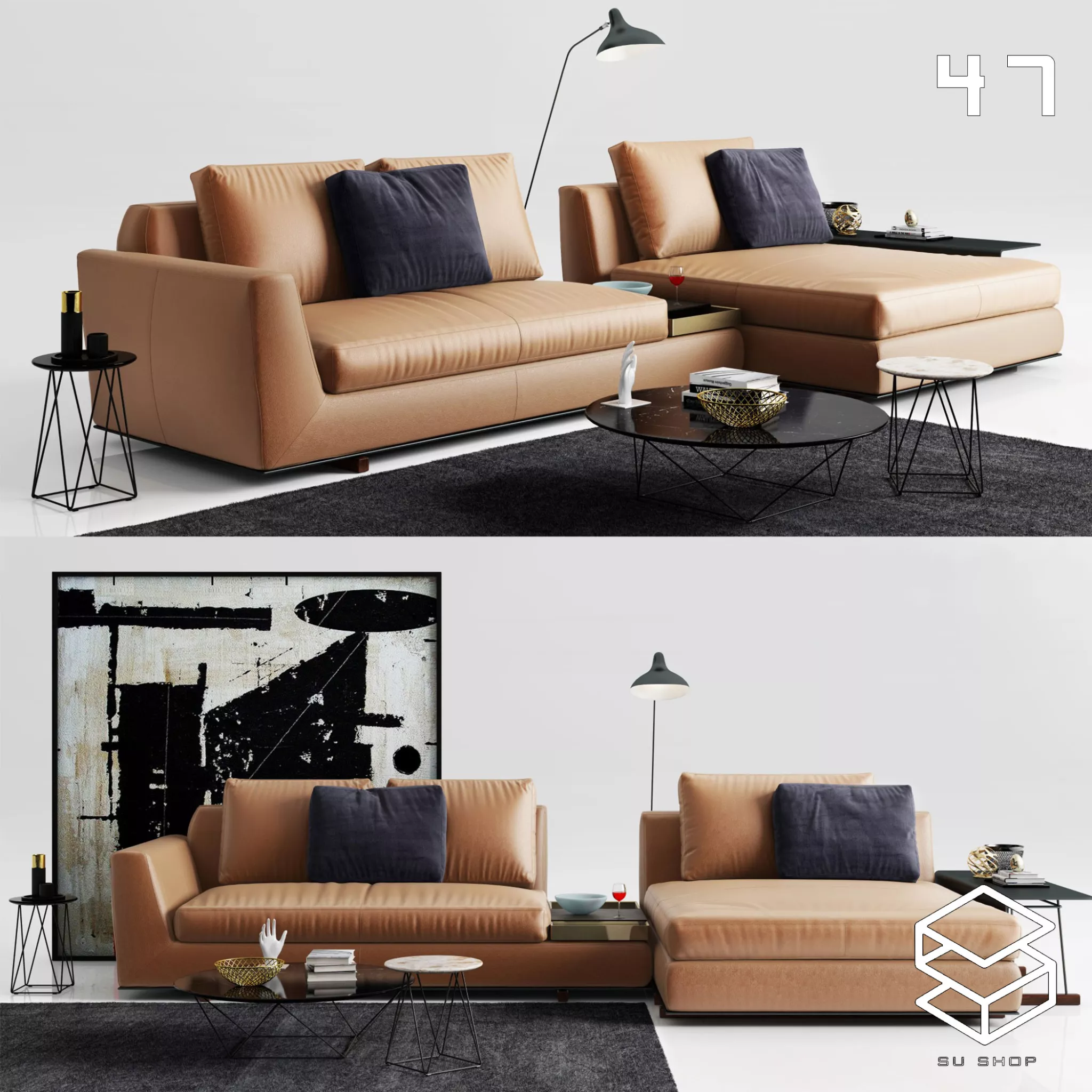 MODERN SOFA - SKETCHUP 3D MODEL - VRAY OR ENSCAPE - ID13671