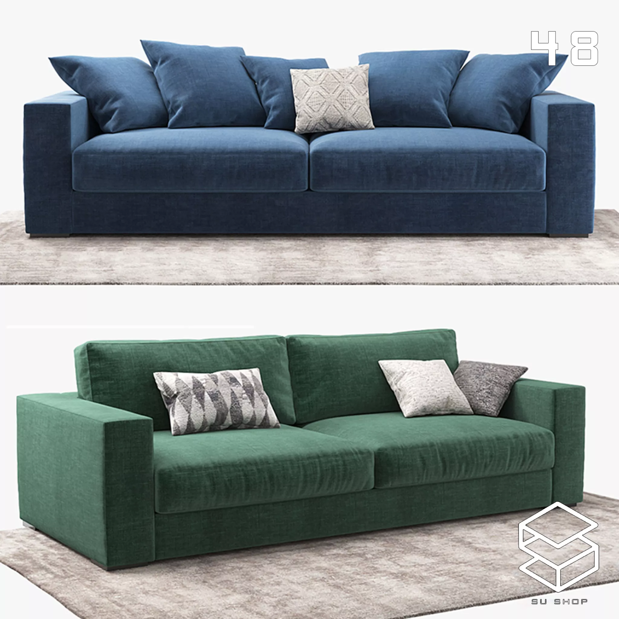 MODERN SOFA - SKETCHUP 3D MODEL - VRAY OR ENSCAPE - ID13672