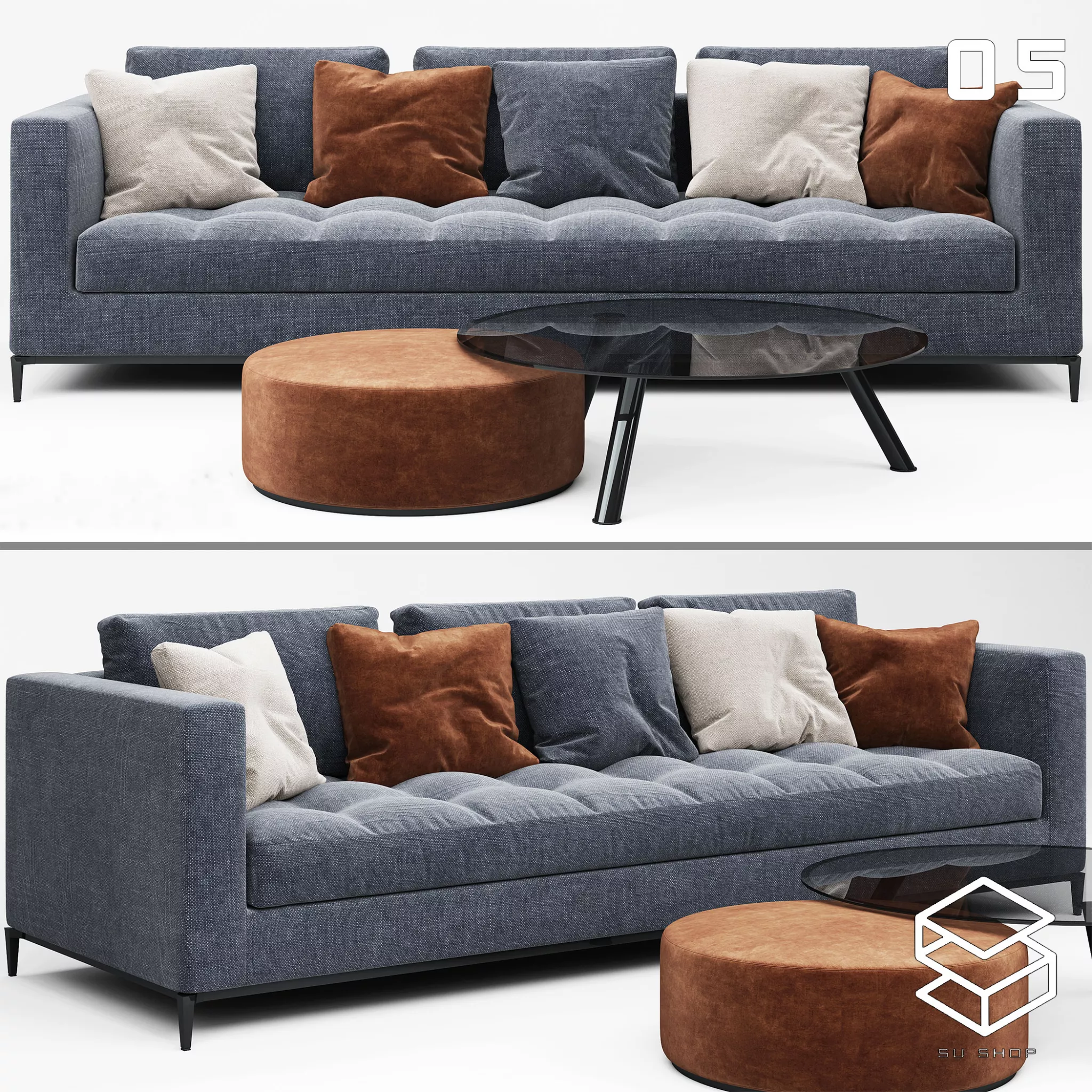 MODERN SOFA - SKETCHUP 3D MODEL - VRAY OR ENSCAPE - ID13674