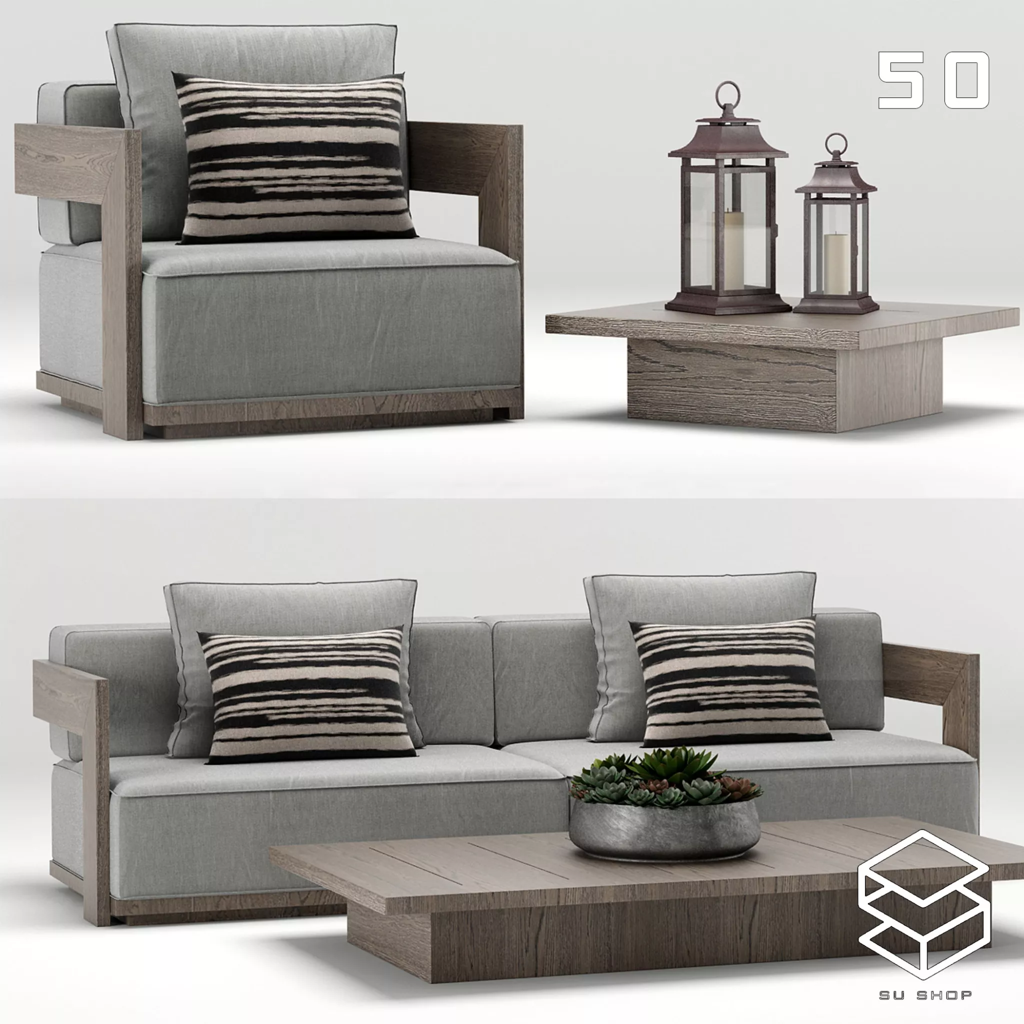 MODERN SOFA - SKETCHUP 3D MODEL - VRAY OR ENSCAPE - ID13675