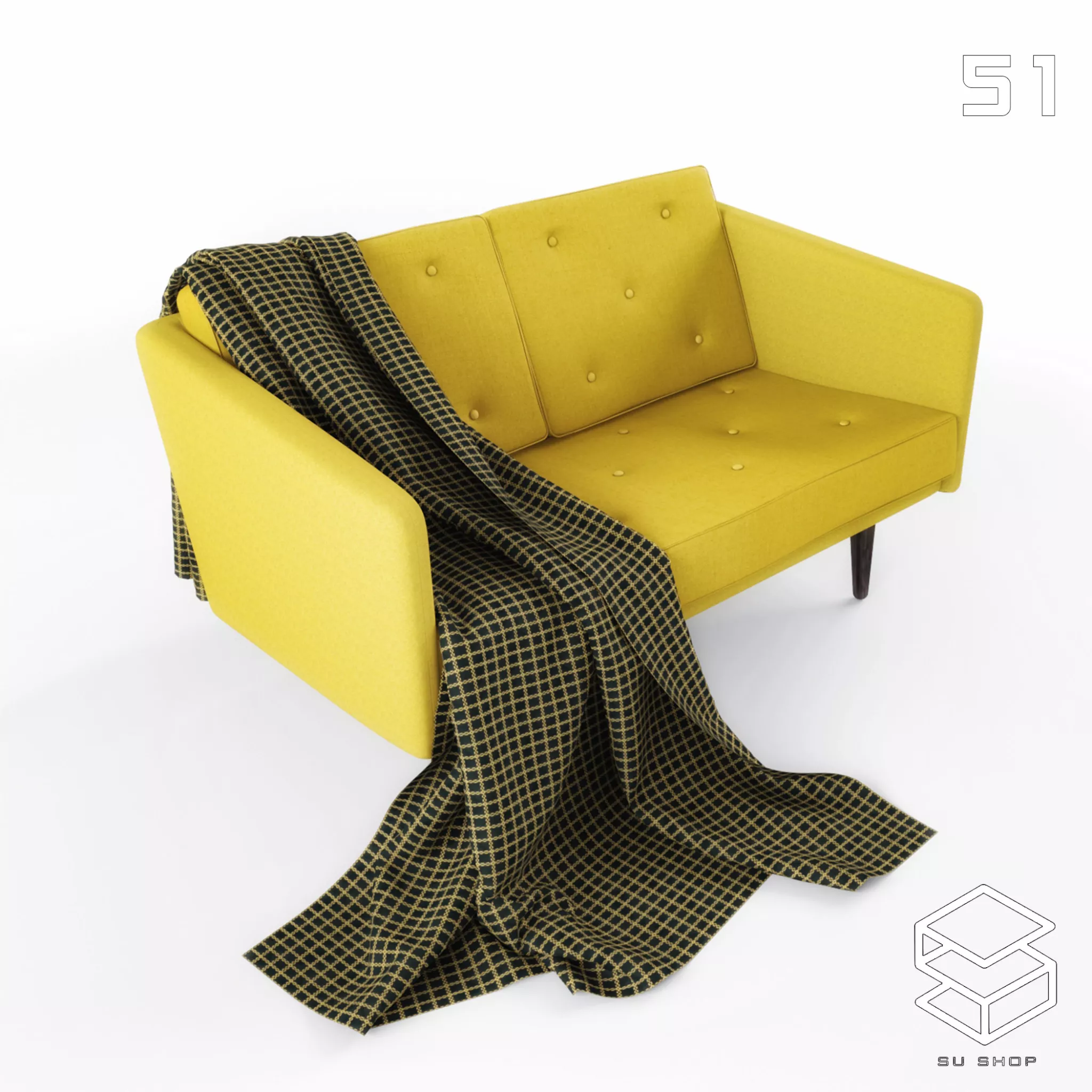 MODERN SOFA - SKETCHUP 3D MODEL - VRAY OR ENSCAPE - ID13676