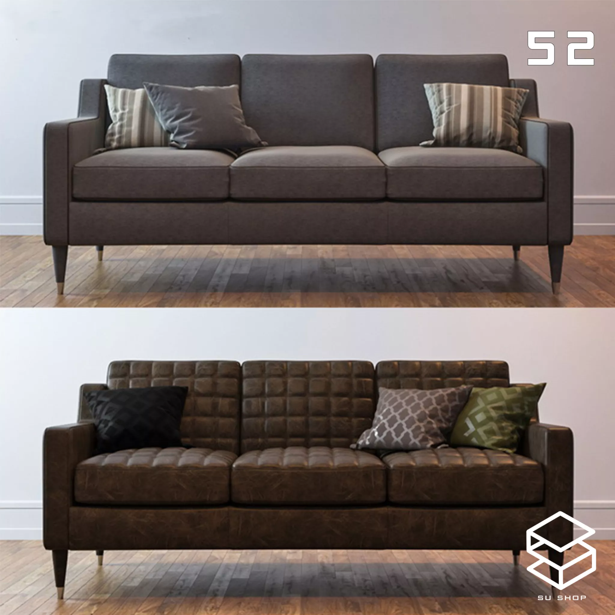 MODERN SOFA - SKETCHUP 3D MODEL - VRAY OR ENSCAPE - ID13677
