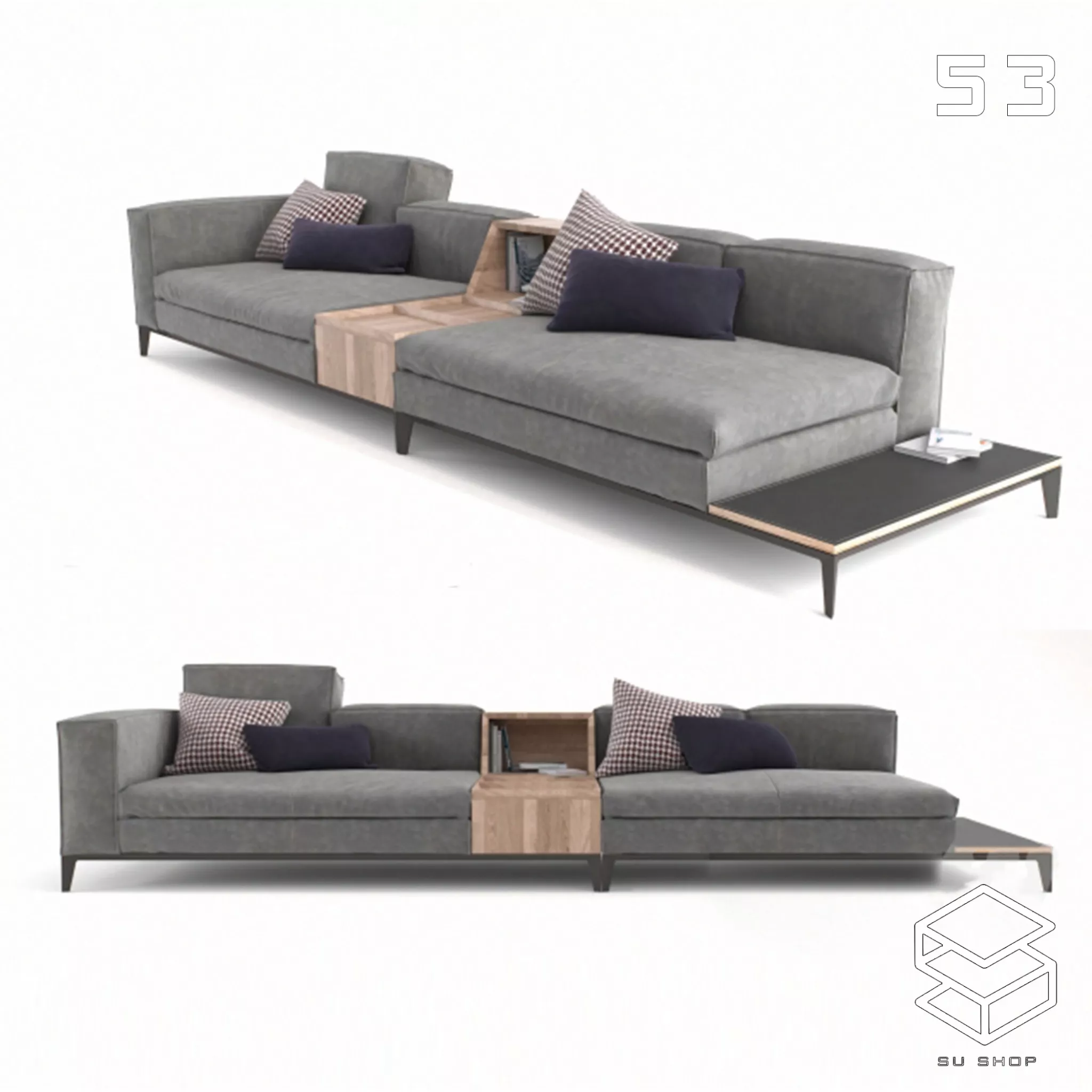 MODERN SOFA - SKETCHUP 3D MODEL - VRAY OR ENSCAPE - ID13678