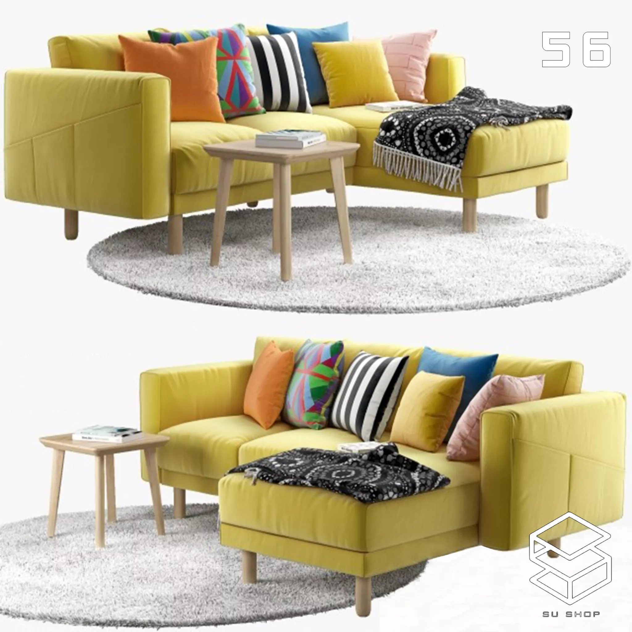 MODERN SOFA - SKETCHUP 3D MODEL - VRAY OR ENSCAPE - ID13681