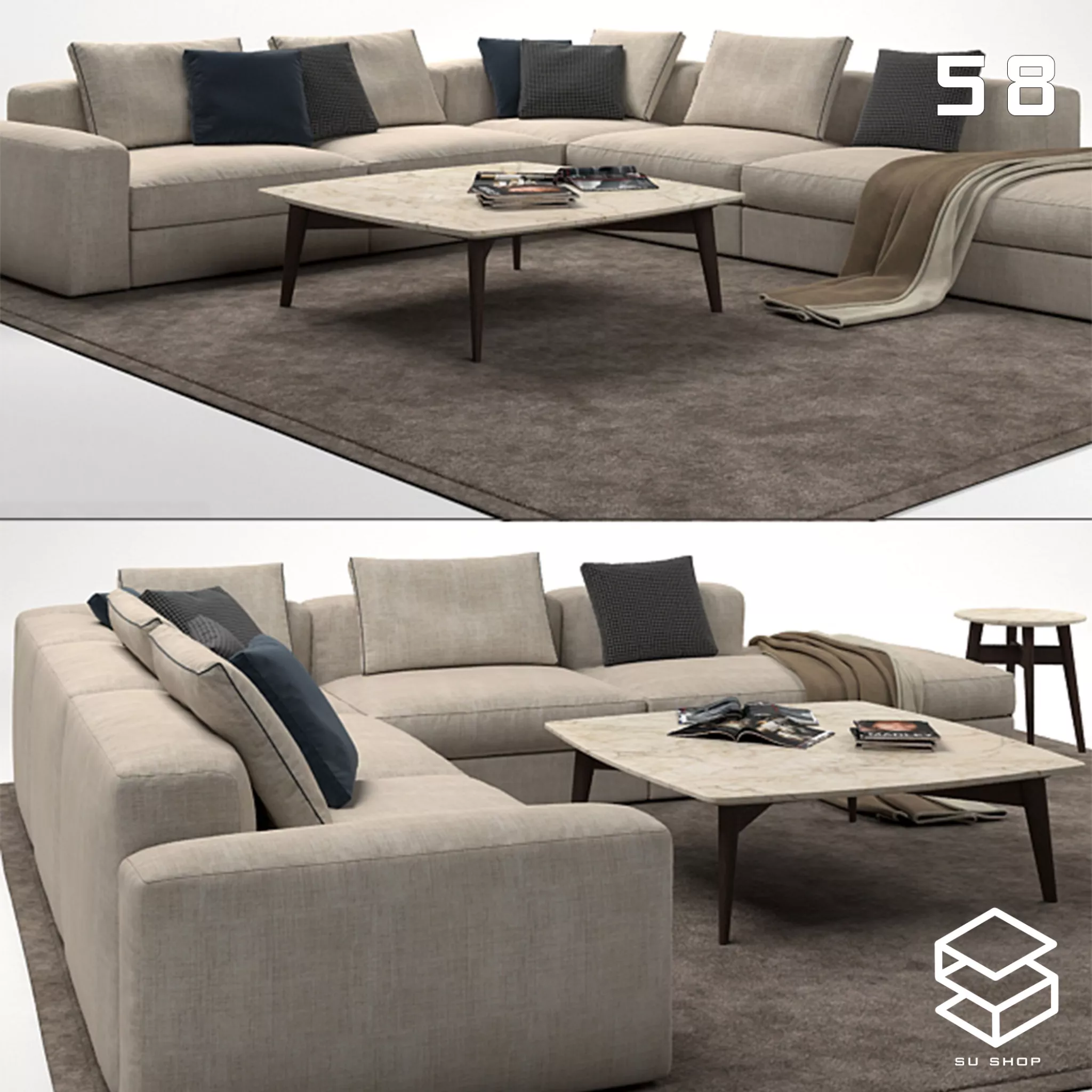 MODERN SOFA - SKETCHUP 3D MODEL - VRAY OR ENSCAPE - ID13683