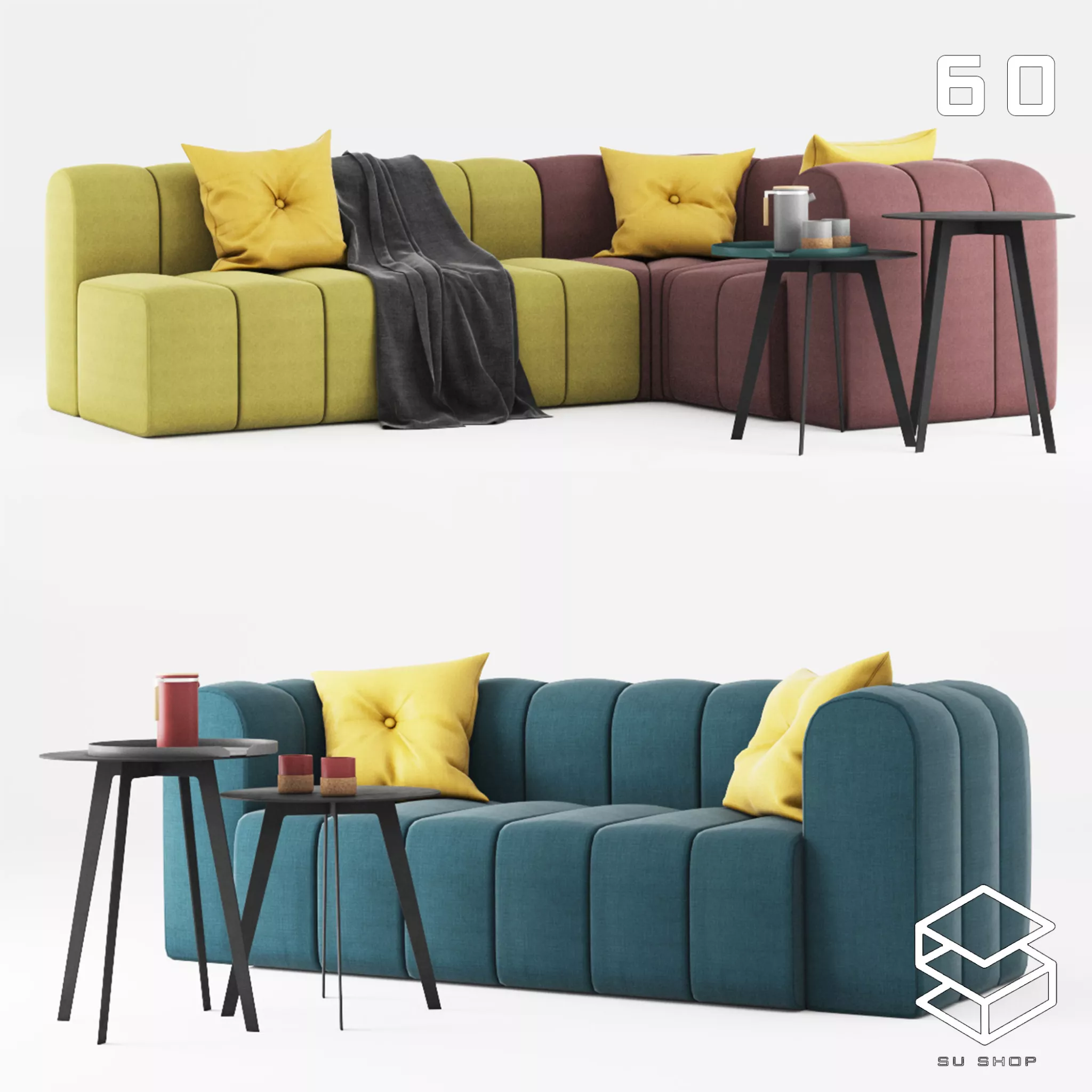 MODERN SOFA - SKETCHUP 3D MODEL - VRAY OR ENSCAPE - ID13686