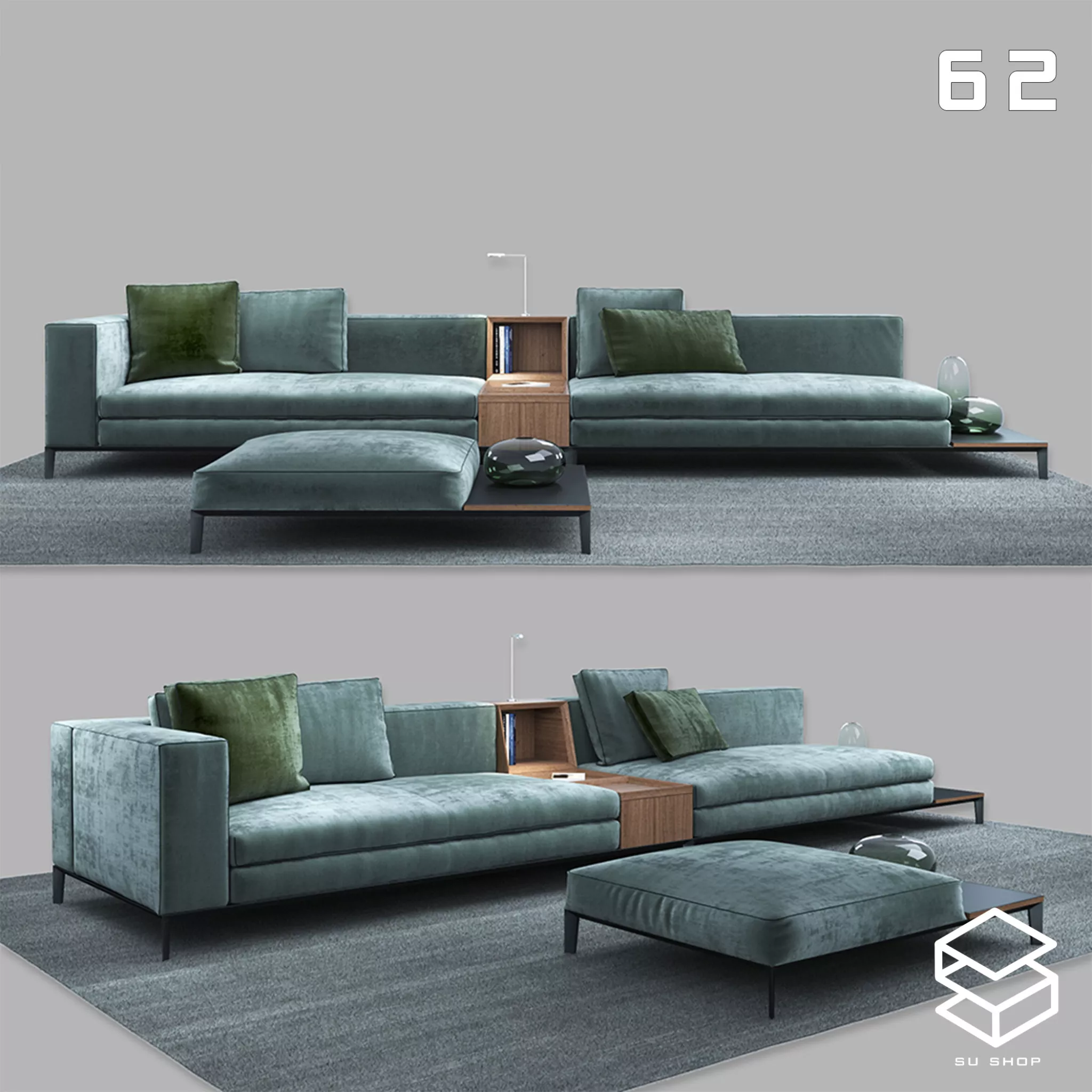 MODERN SOFA - SKETCHUP 3D MODEL - VRAY OR ENSCAPE - ID13688