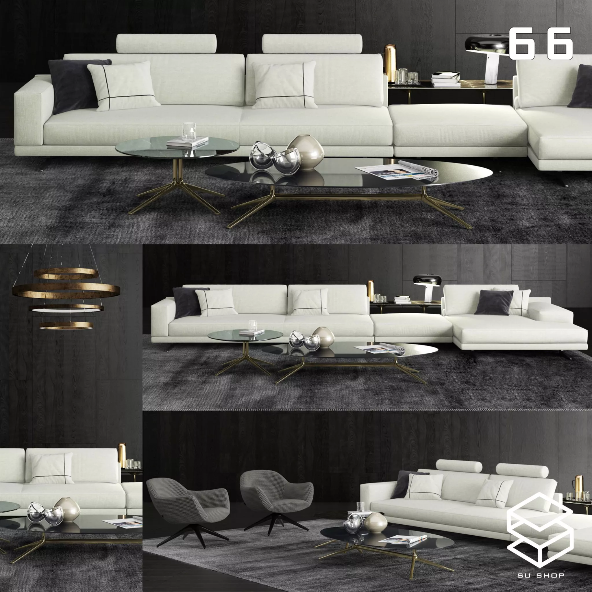 MODERN SOFA - SKETCHUP 3D MODEL - VRAY OR ENSCAPE - ID13692