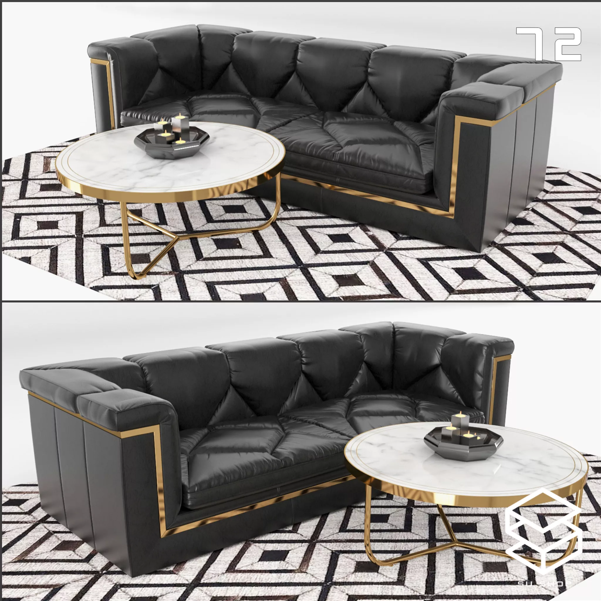 MODERN SOFA - SKETCHUP 3D MODEL - VRAY OR ENSCAPE - ID13699