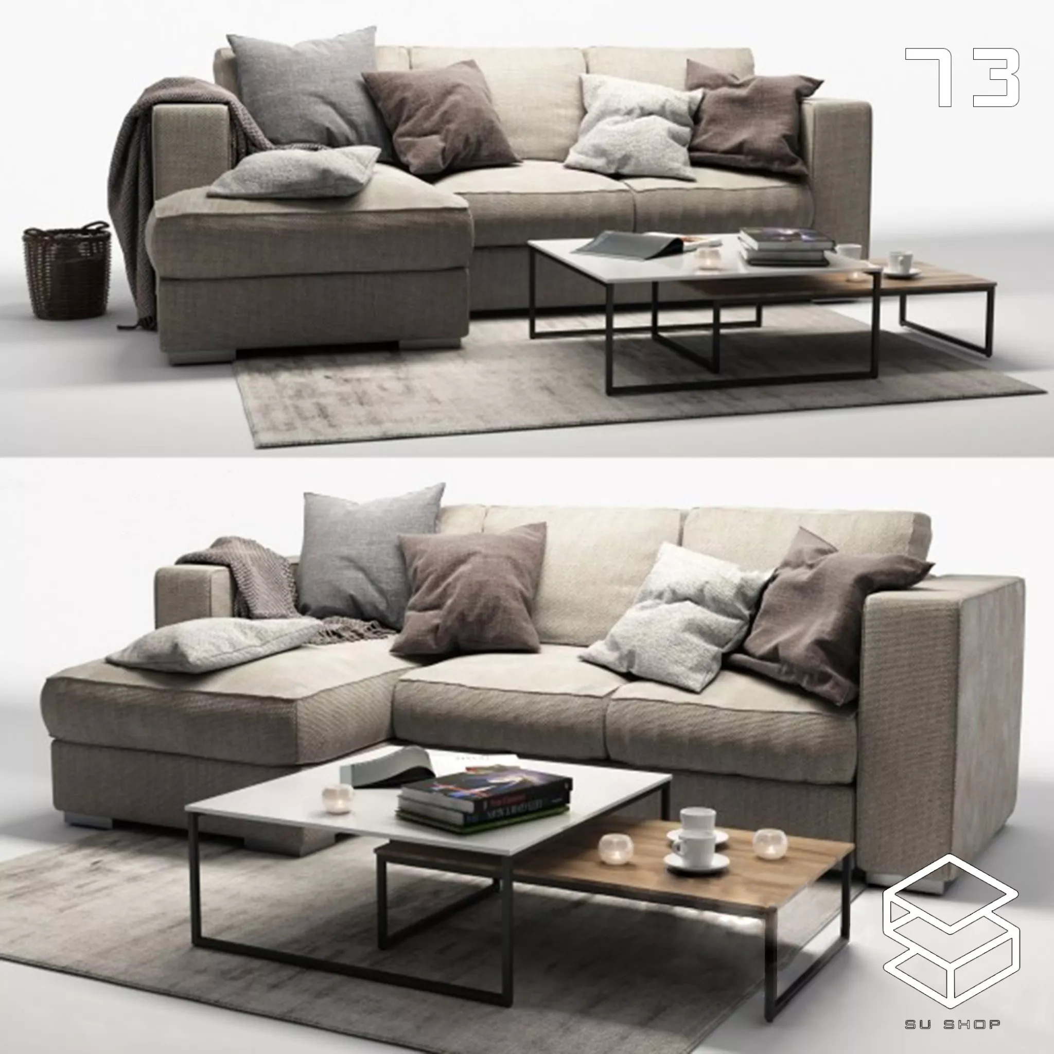 MODERN SOFA - SKETCHUP 3D MODEL - VRAY OR ENSCAPE - ID13700