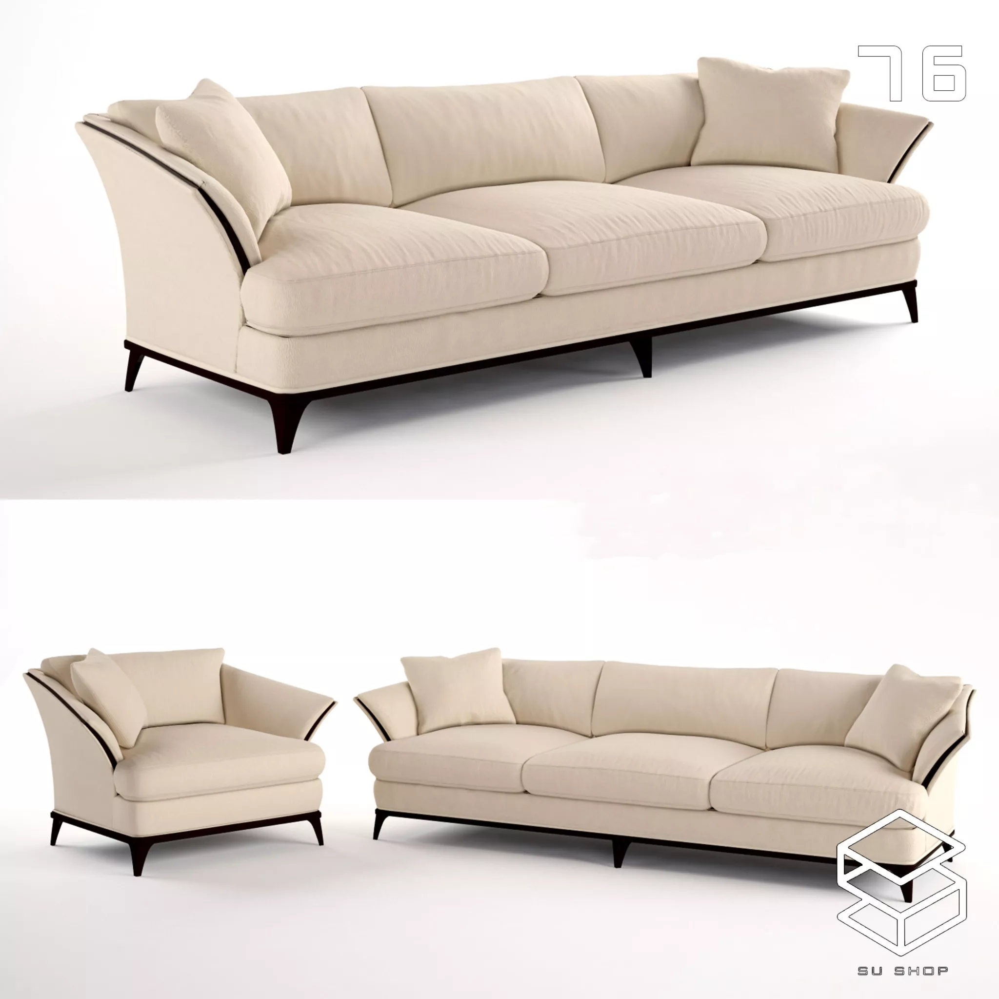 MODERN SOFA - SKETCHUP 3D MODEL - VRAY OR ENSCAPE - ID13703
