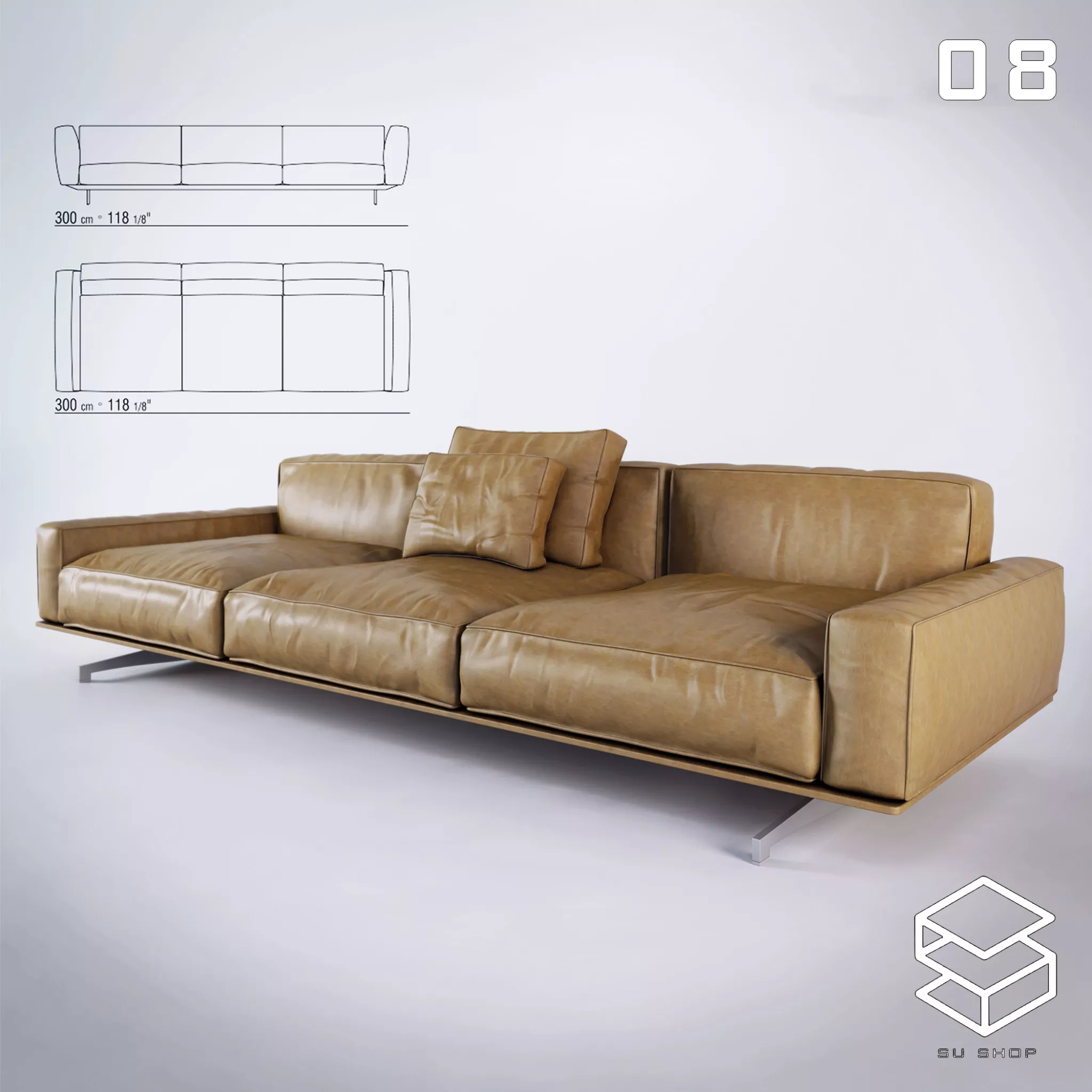 MODERN SOFA - SKETCHUP 3D MODEL - VRAY OR ENSCAPE - ID13707