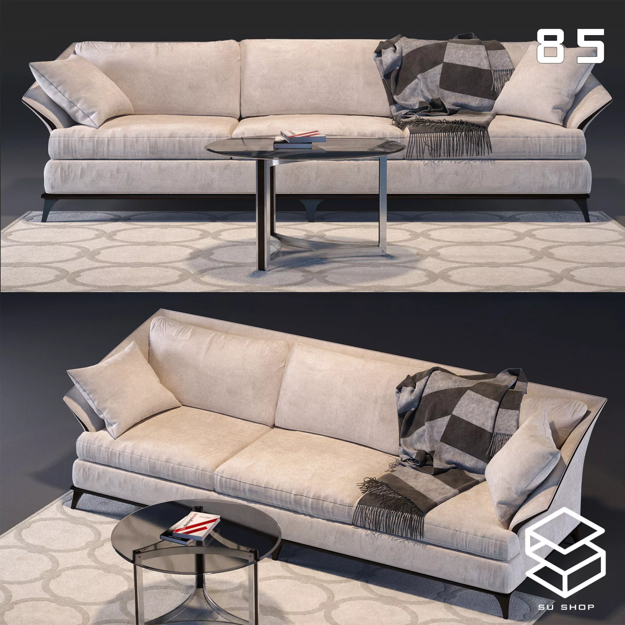MODERN SOFA - SKETCHUP 3D MODEL - VRAY OR ENSCAPE - ID13713