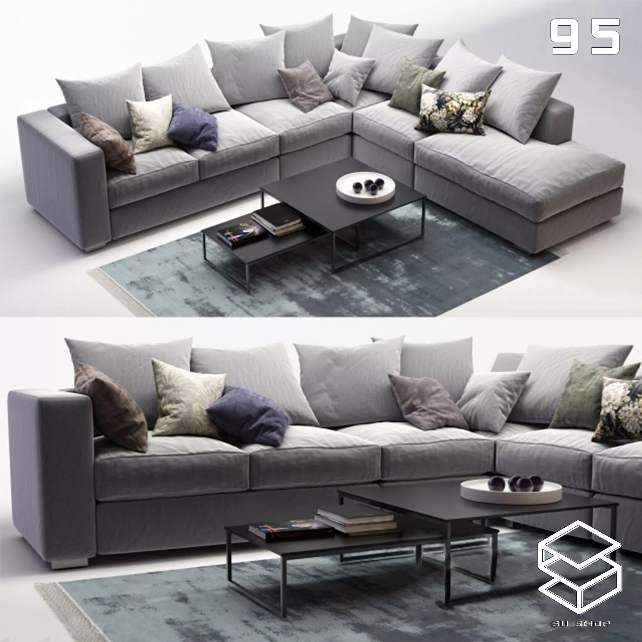 MODERN SOFA - SKETCHUP 3D MODEL - VRAY OR ENSCAPE - ID13724