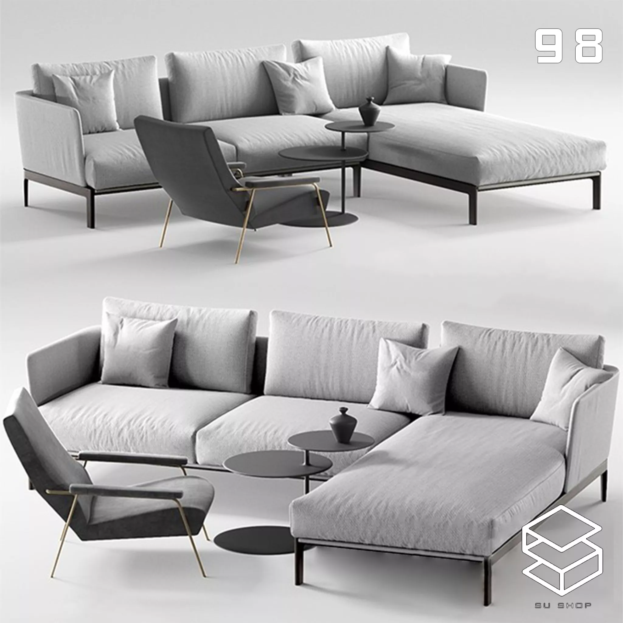 MODERN SOFA - SKETCHUP 3D MODEL - VRAY OR ENSCAPE - ID13727