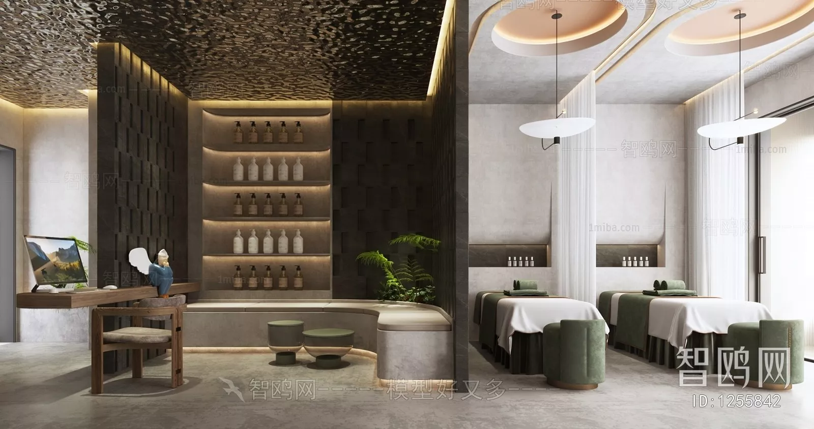 MODERN SPA AND BEAUTY - SKETCHUP 3D SCENE - VRAY OR ENSCAPE - ID13879