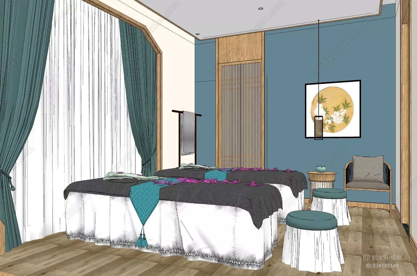 MODERN SPA AND BEAUTY - SKETCHUP 3D SCENE - VRAY OR ENSCAPE - ID13884
