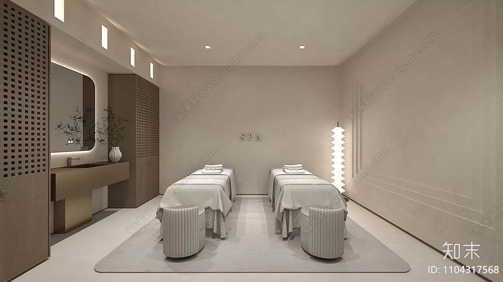 MODERN SPA AND BEAUTY - SKETCHUP 3D SCENE - VRAY OR ENSCAPE - ID13906