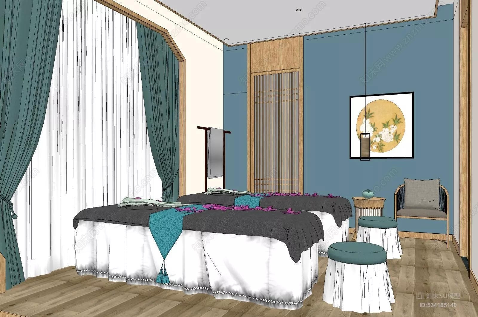 MODERN SPA AND BEAUTY - SKETCHUP 3D SCENE - VRAY OR ENSCAPE - ID13929