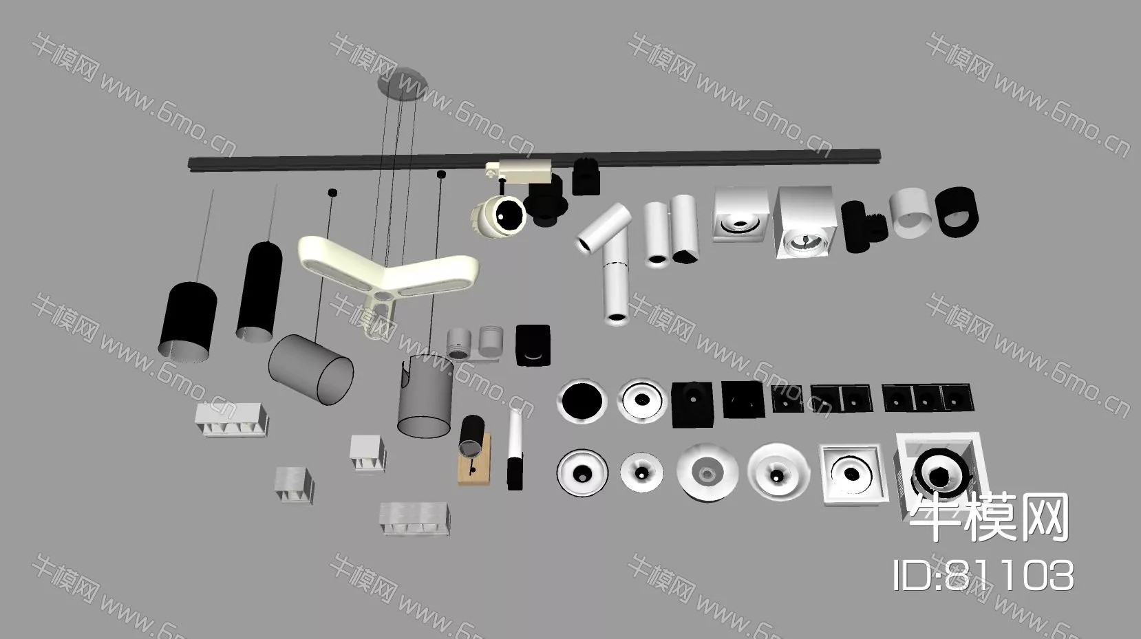 MODERN SPOTLIGHT - SKETCHUP 3D MODEL - ENSCAPE - 81103