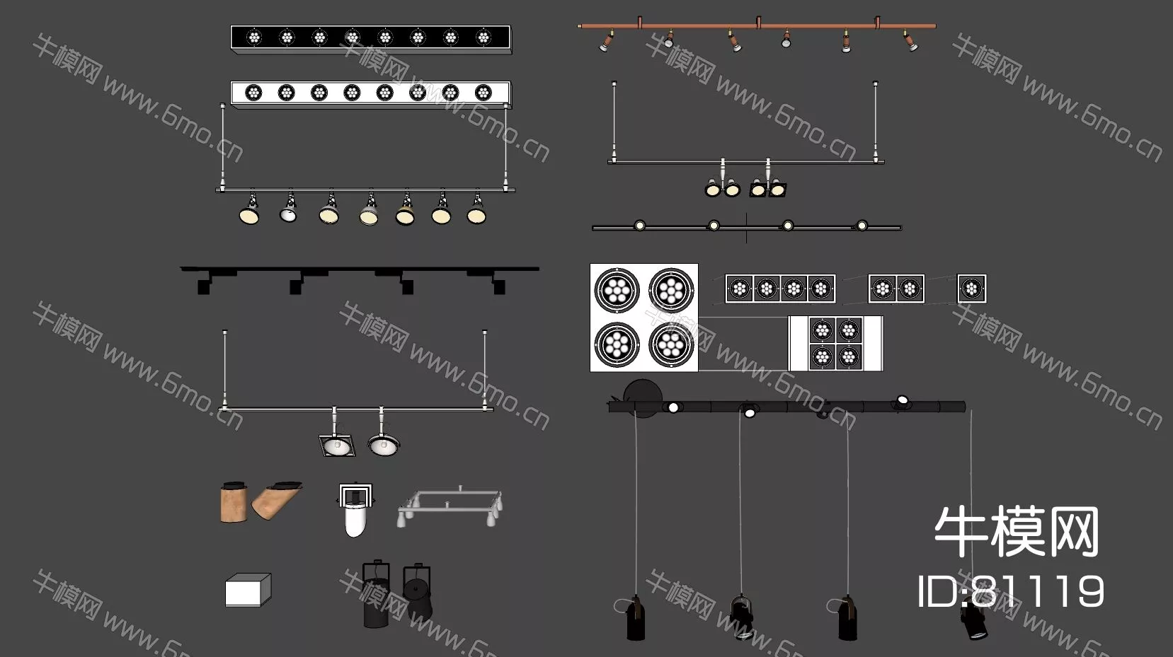 MODERN SPOTLIGHT - SKETCHUP 3D MODEL - ENSCAPE - 81119