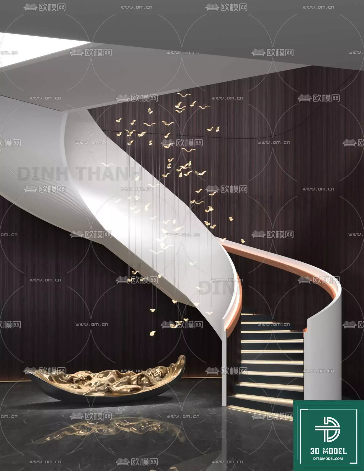 MODERN STAIR - SKETCHUP 3D MODEL - VRAY OR ENSCAPE - ID14124