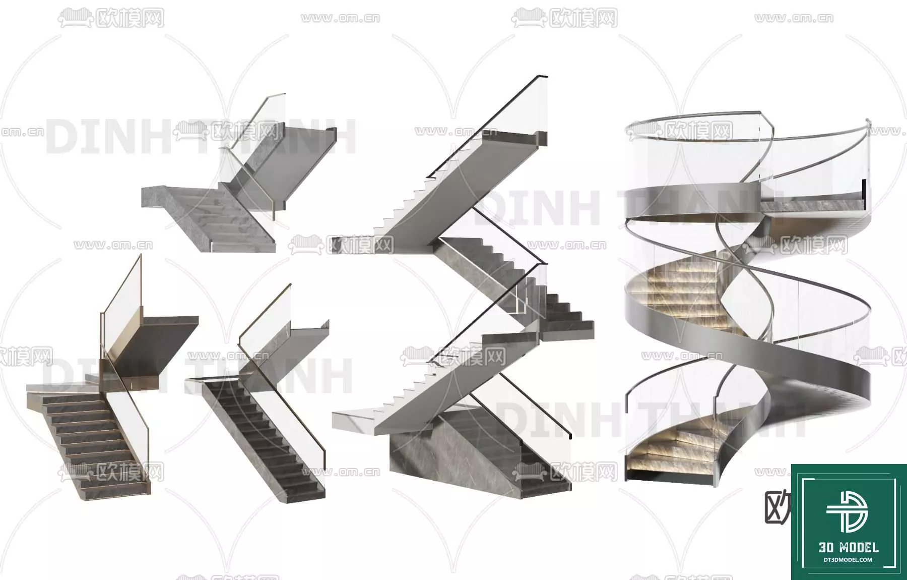 MODERN STAIR - SKETCHUP 3D MODEL - VRAY OR ENSCAPE - ID14127