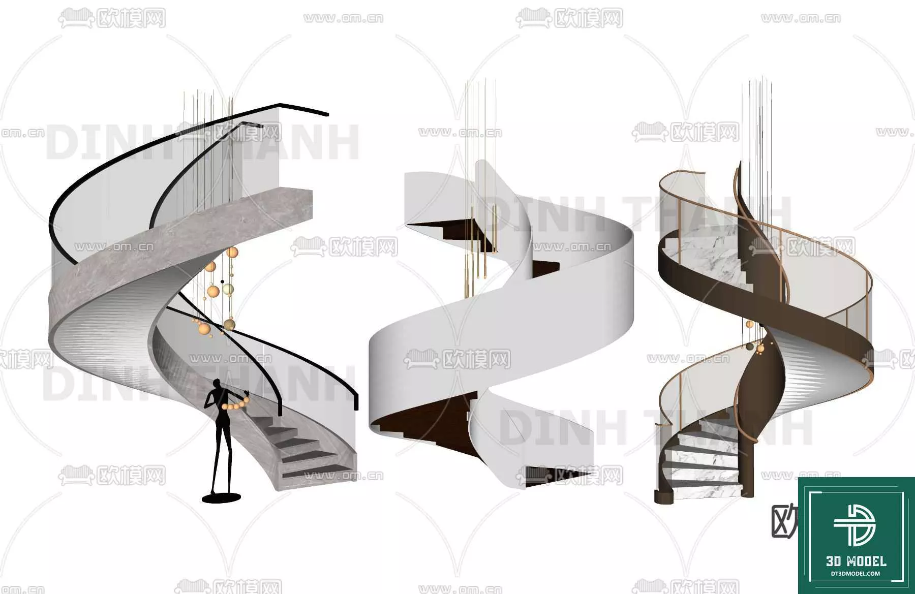 MODERN STAIR - SKETCHUP 3D MODEL - VRAY OR ENSCAPE - ID14136