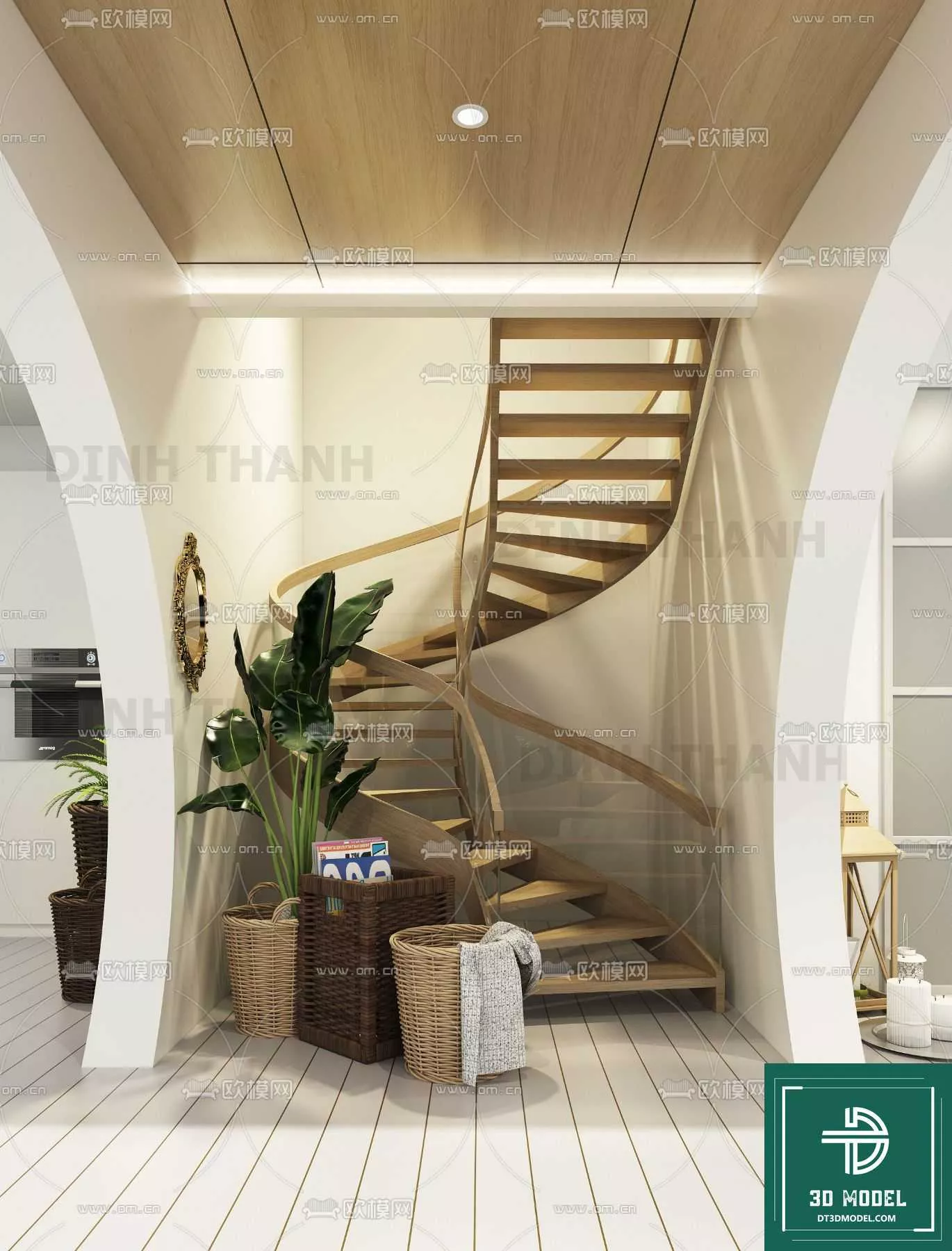 MODERN STAIR - SKETCHUP 3D MODEL - VRAY OR ENSCAPE - ID14149