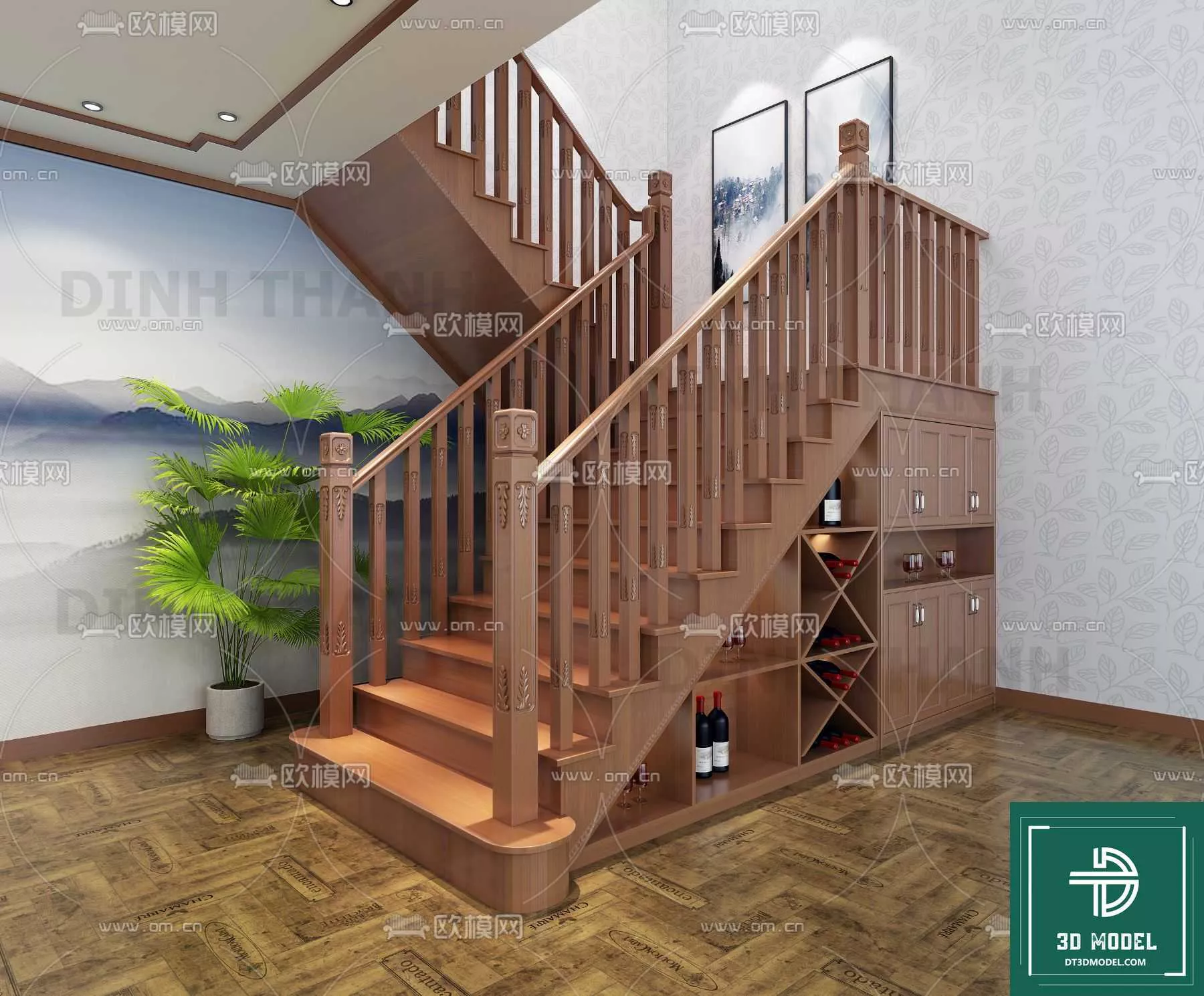 MODERN STAIR - SKETCHUP 3D MODEL - VRAY OR ENSCAPE - ID14151