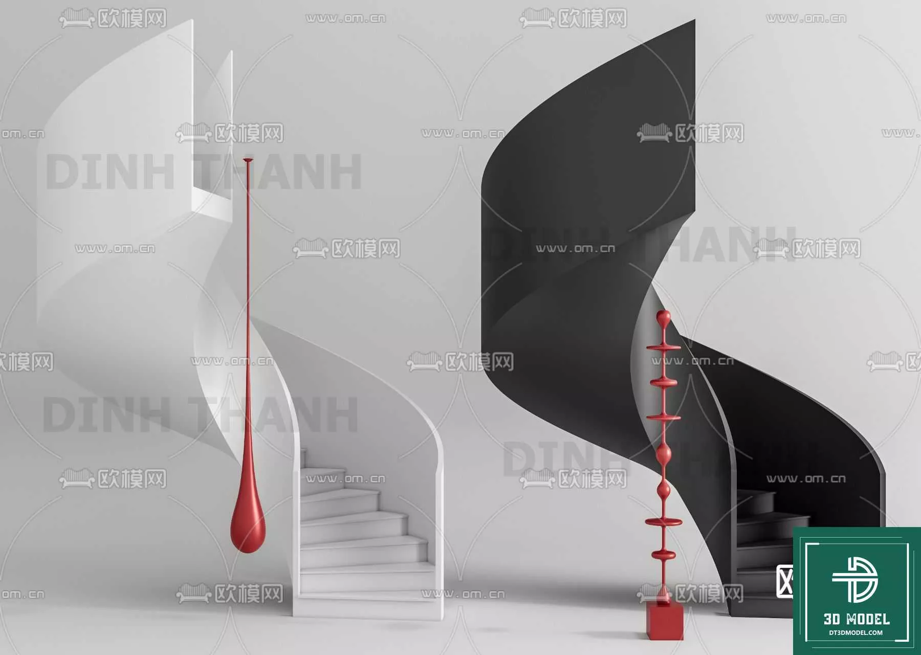 MODERN STAIR - SKETCHUP 3D MODEL - VRAY OR ENSCAPE - ID14154