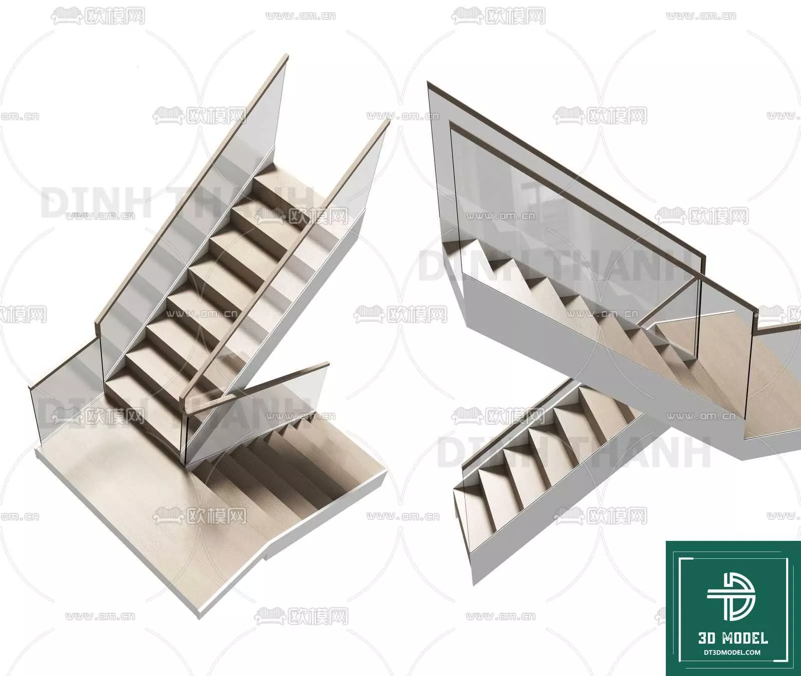 MODERN STAIR - SKETCHUP 3D MODEL - VRAY OR ENSCAPE - ID14160