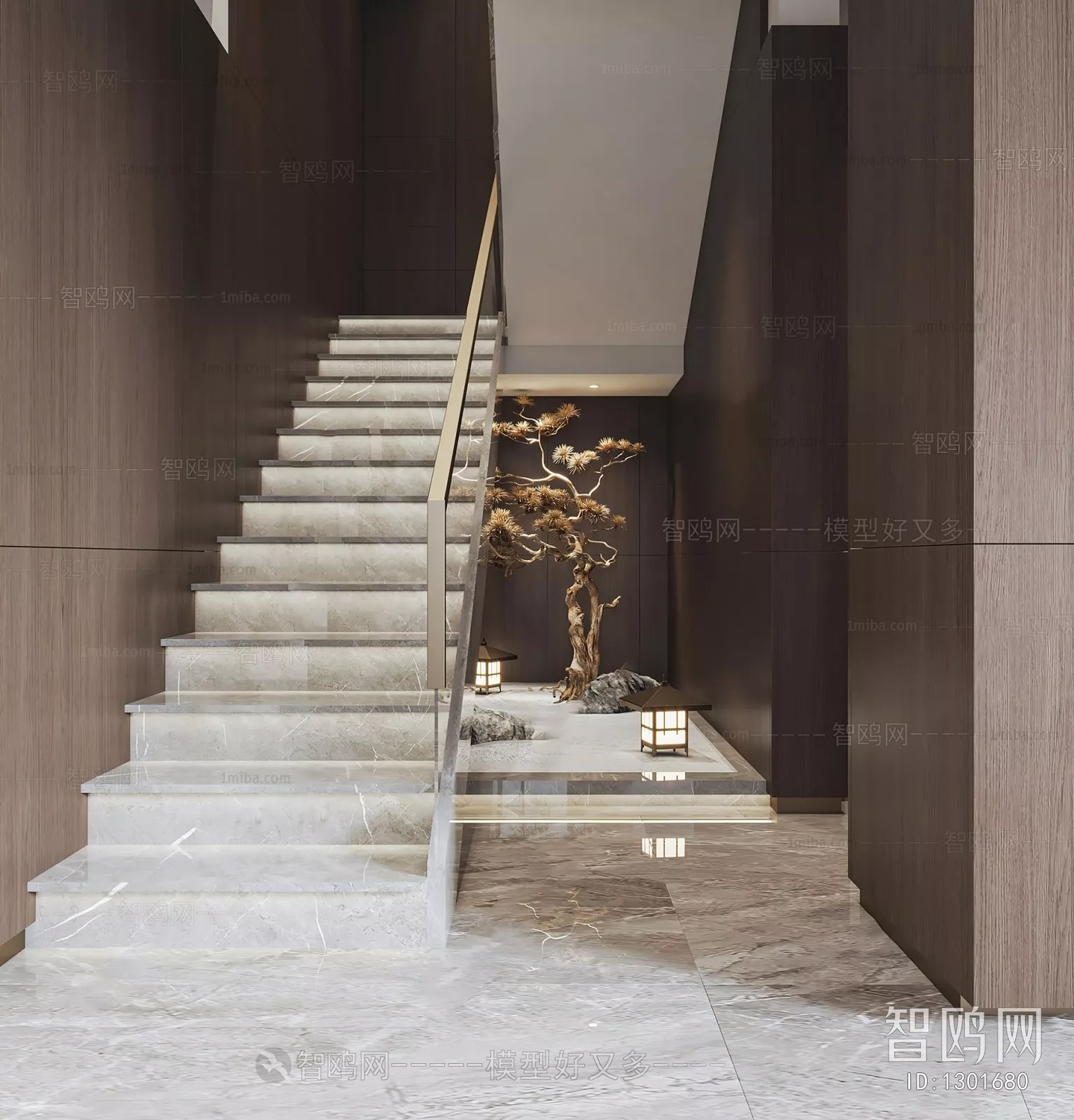MODERN STAIR - SKETCHUP 3D MODEL - VRAY OR ENSCAPE - ID14176