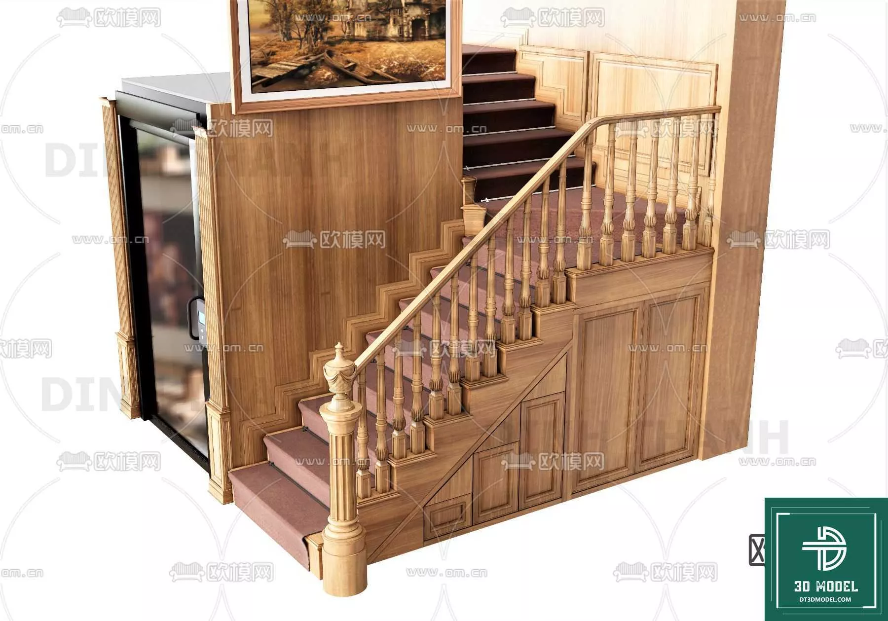 MODERN STAIR - SKETCHUP 3D MODEL - VRAY OR ENSCAPE - ID14181