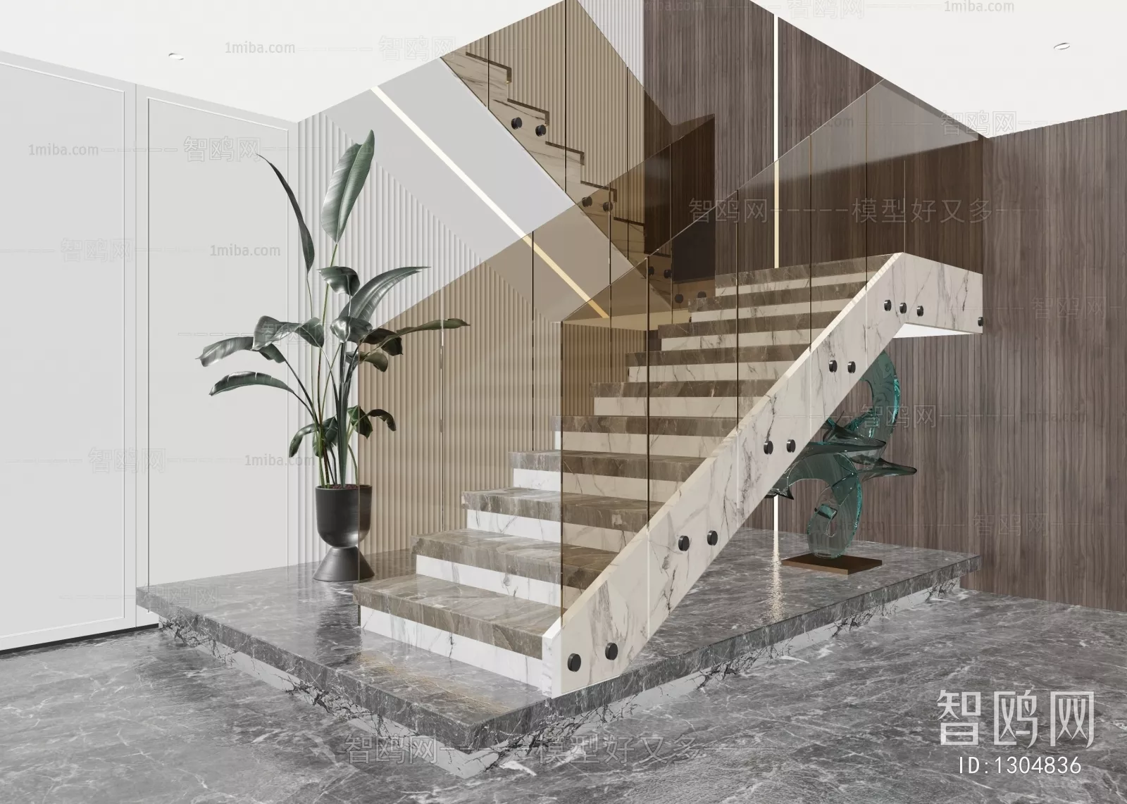 MODERN STAIR – SKETCHUP 3D MODEL – VRAY OR ENSCAPE – ID14183 | SketchUp ...