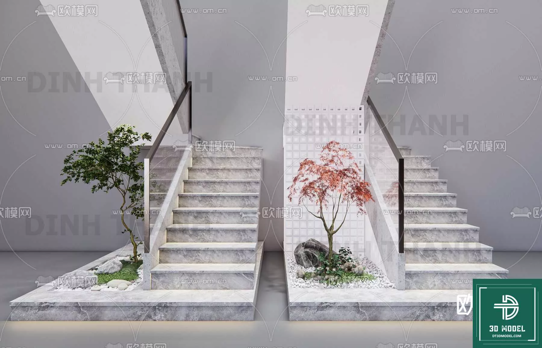 MODERN STAIR - SKETCHUP 3D MODEL - VRAY OR ENSCAPE - ID14188
