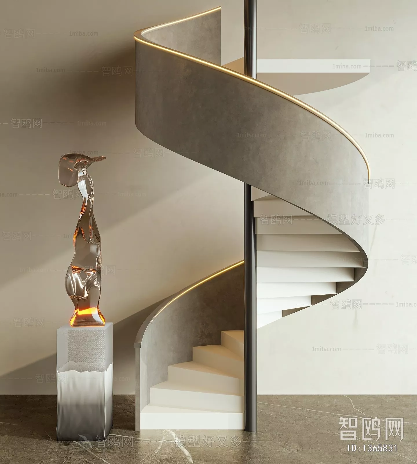 MODERN STAIR - SKETCHUP 3D MODEL - VRAY OR ENSCAPE - ID14205
