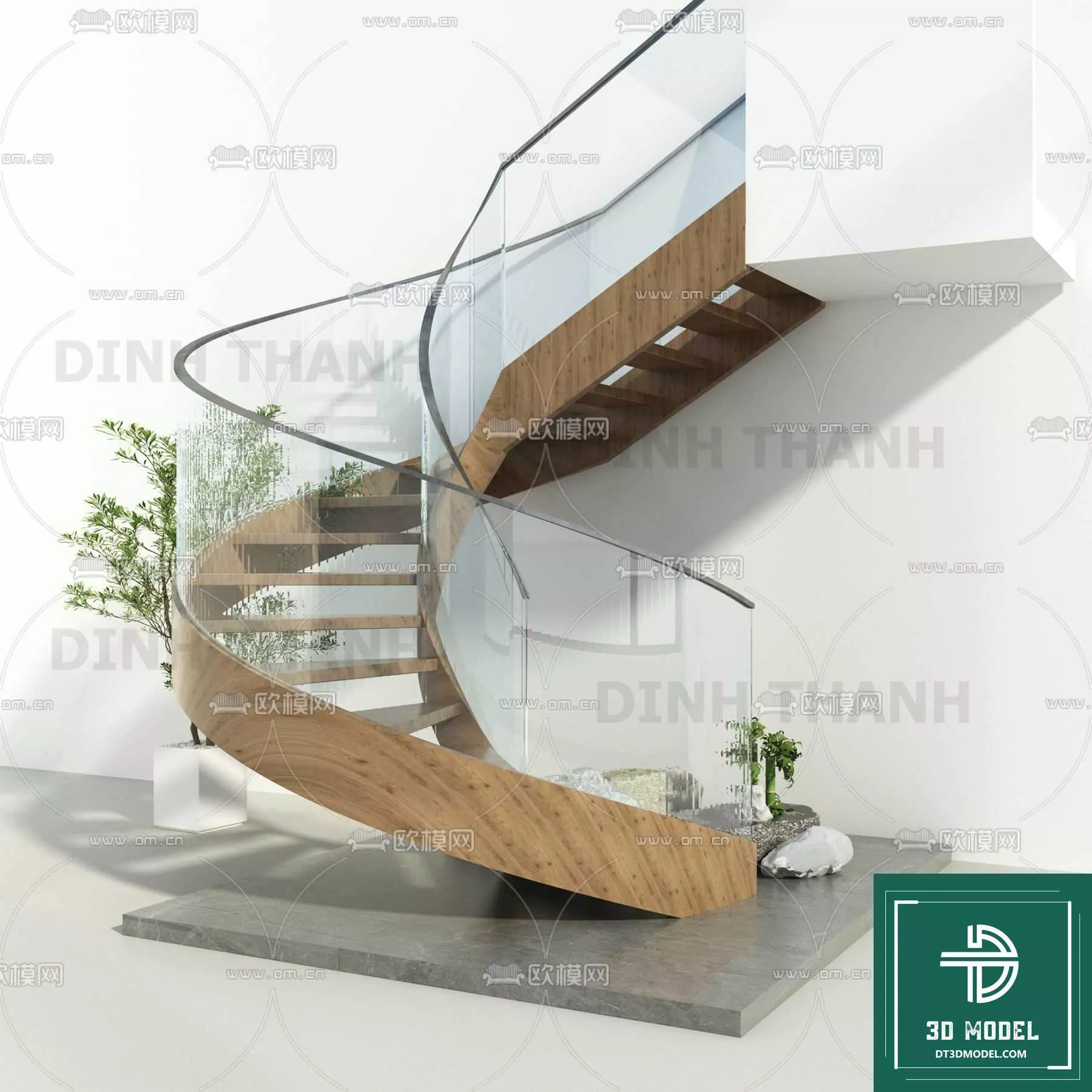 MODERN STAIR - SKETCHUP 3D MODEL - VRAY OR ENSCAPE - ID14212