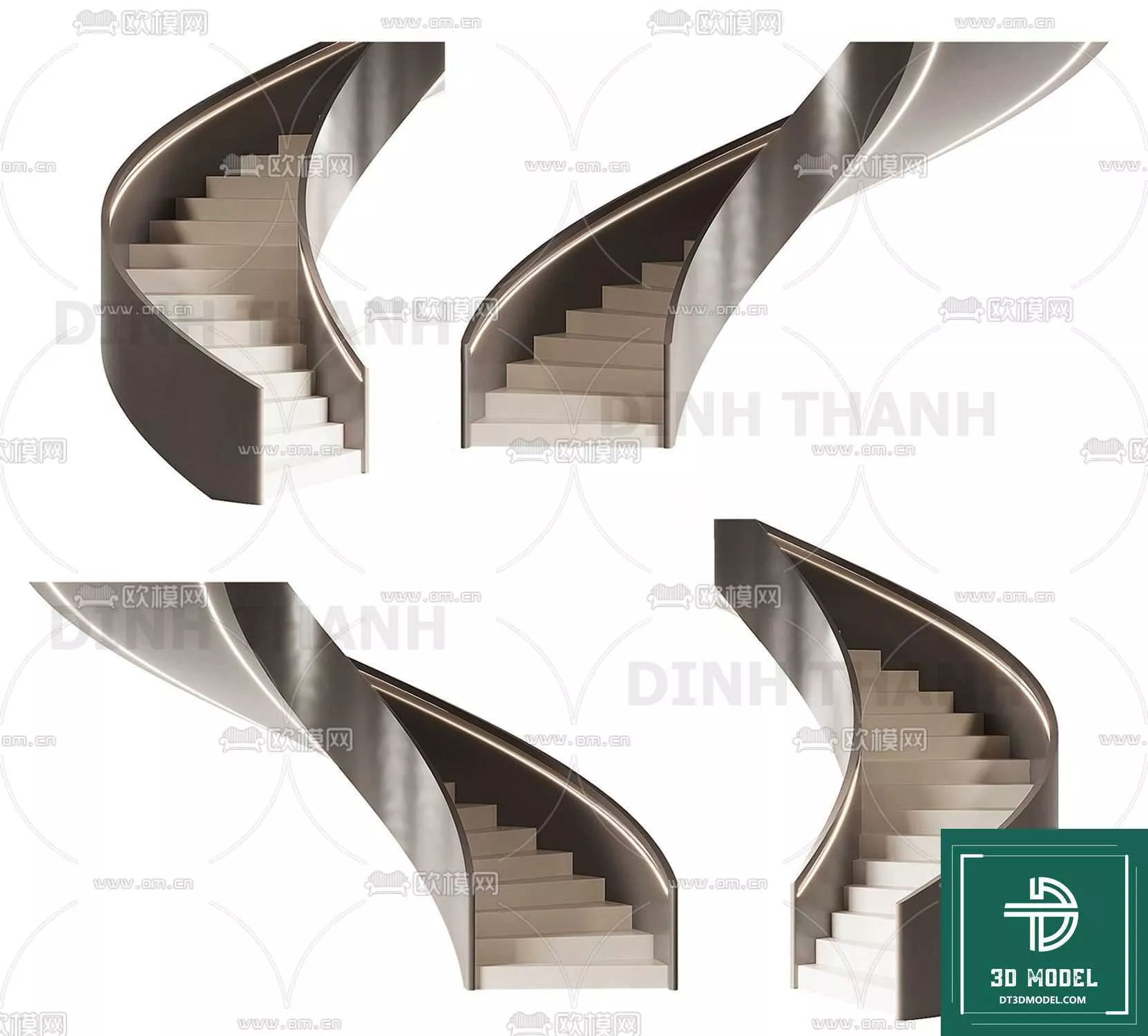 MODERN STAIR - SKETCHUP 3D MODEL - VRAY OR ENSCAPE - ID14213