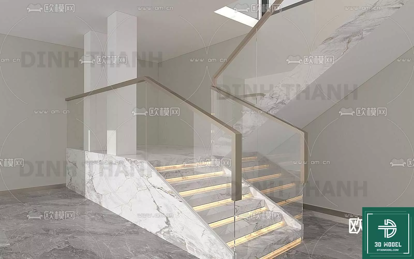 MODERN STAIR - SKETCHUP 3D MODEL - VRAY OR ENSCAPE - ID14217