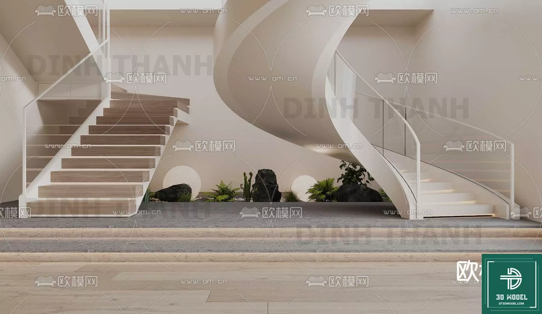 MODERN STAIR - SKETCHUP 3D MODEL - VRAY OR ENSCAPE - ID14225