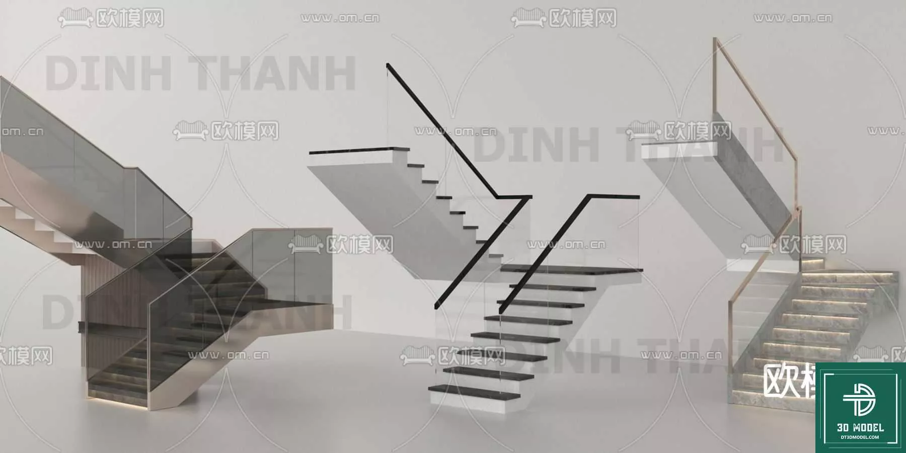 MODERN STAIR - SKETCHUP 3D MODEL - VRAY OR ENSCAPE - ID14237