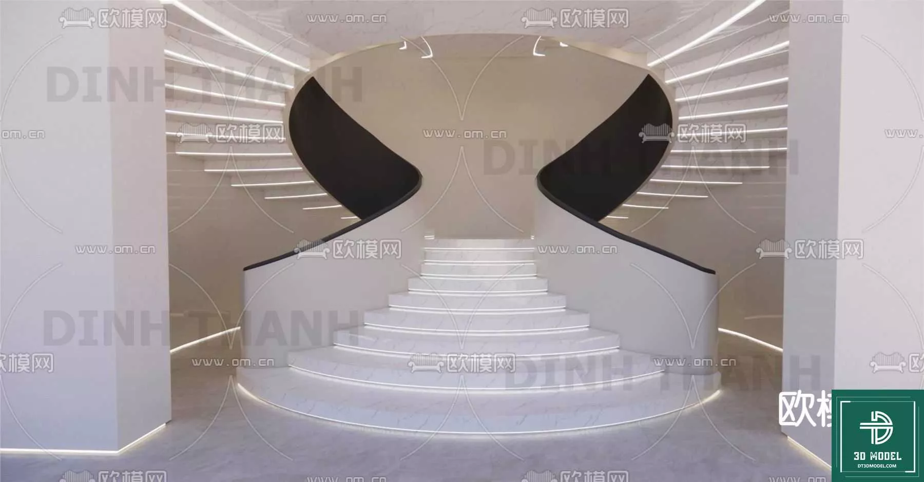 MODERN STAIR - SKETCHUP 3D MODEL - VRAY OR ENSCAPE - ID14256