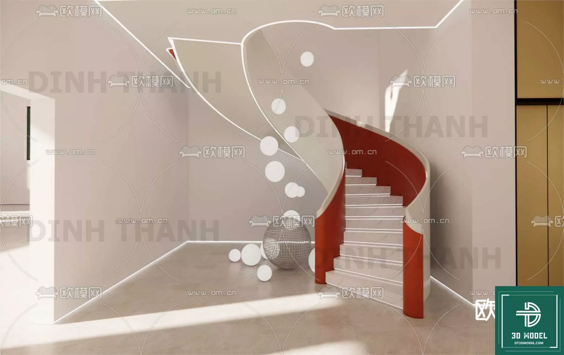 MODERN STAIR - SKETCHUP 3D MODEL - VRAY OR ENSCAPE - ID14257
