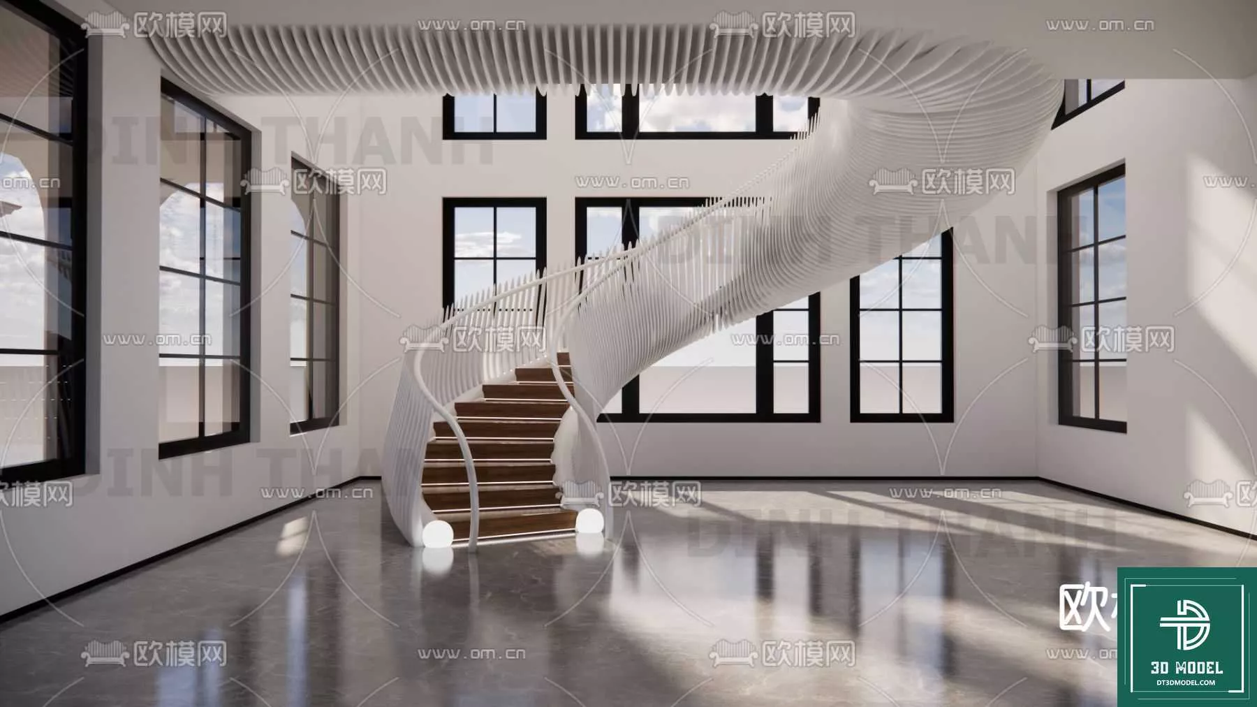 MODERN STAIR - SKETCHUP 3D MODEL - VRAY OR ENSCAPE - ID14261